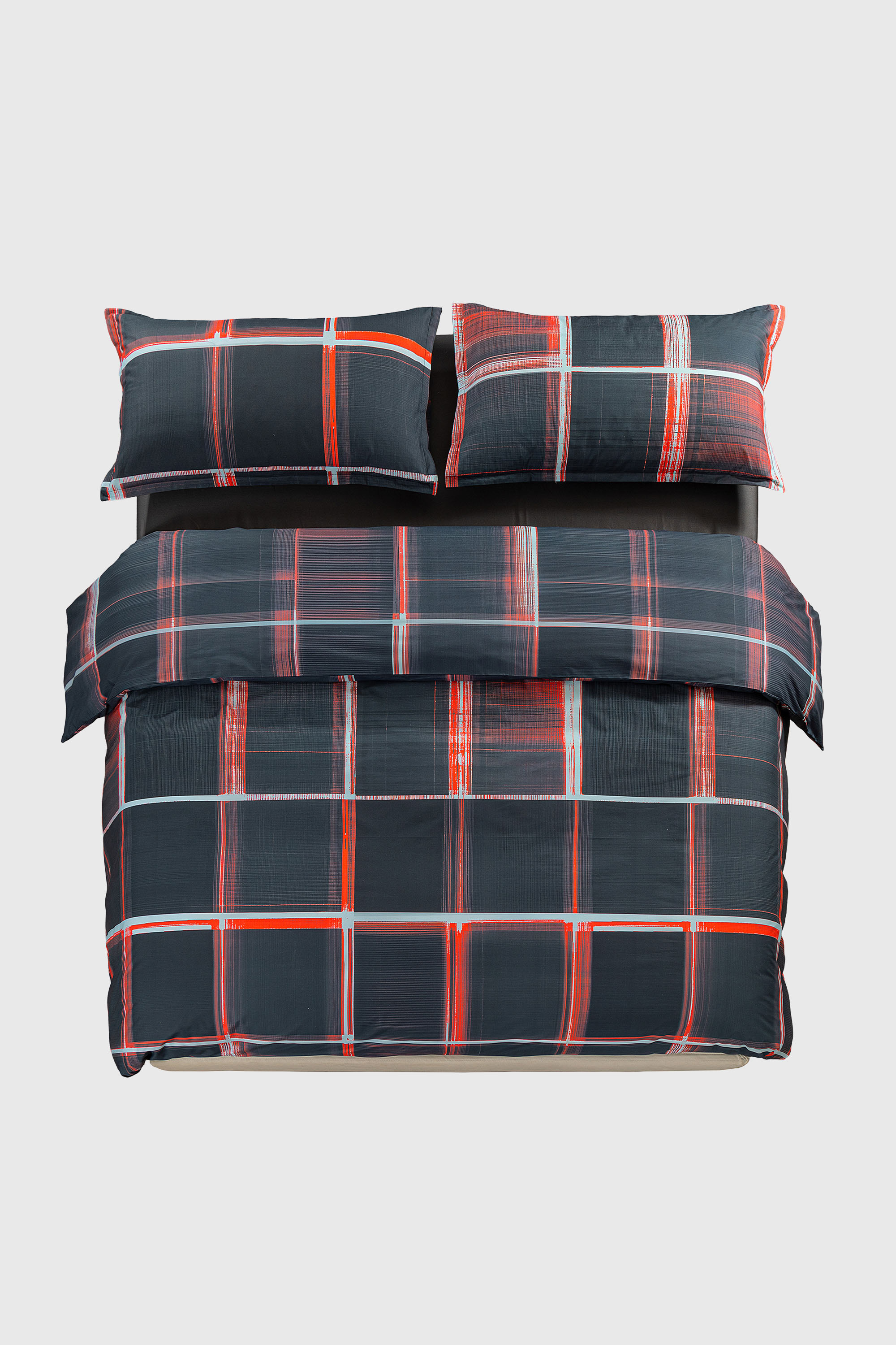 Diesel - 1016331 PSYCHEDELIC CHECKS DARK  DUVET C, Juego de funda n&oacute;rdica de percal para cama queen size Unisex in Multicolor - 1