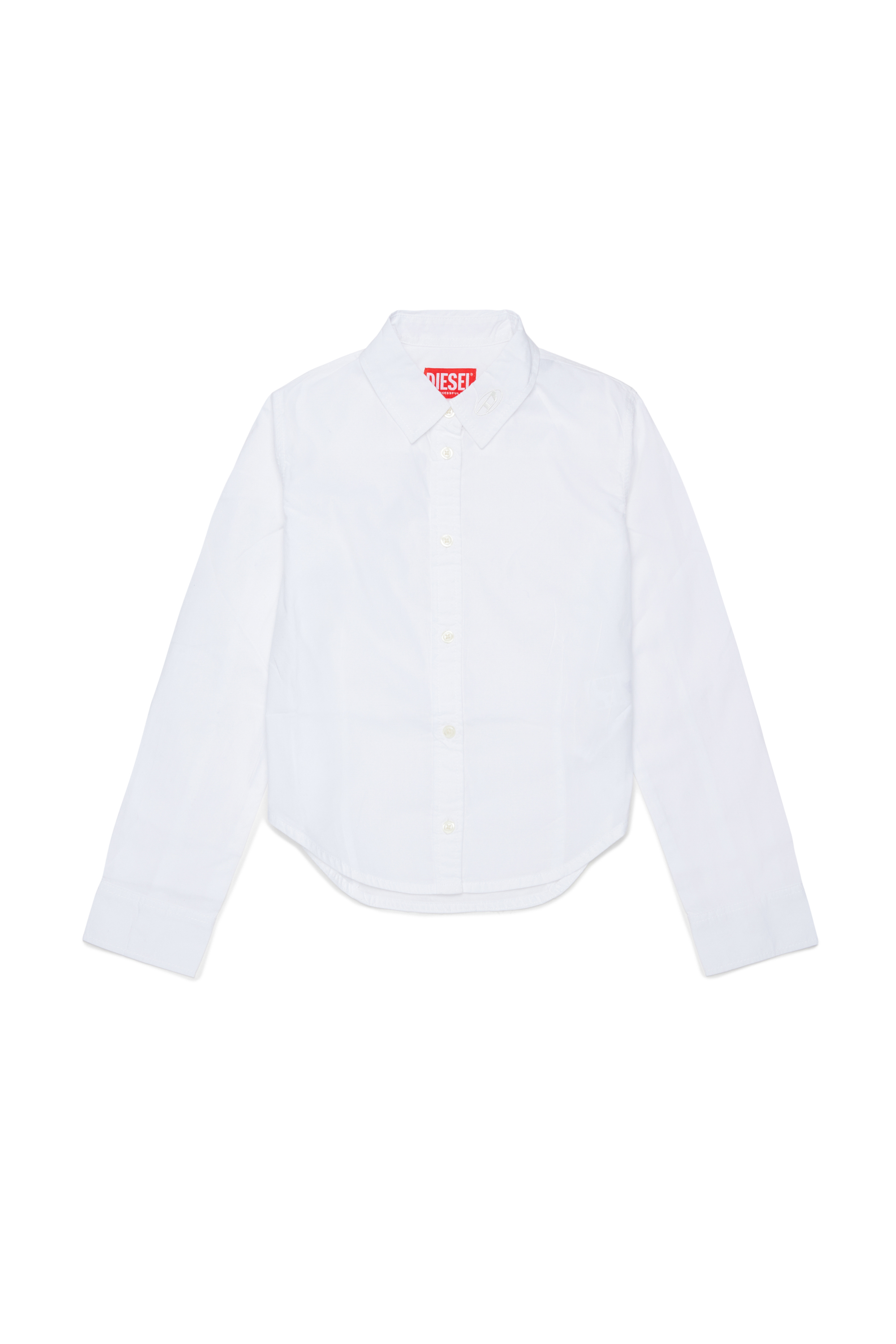 Diesel - CLAIRE, Camisa de algod&oacute;n con cuello Oval D Mujer in Blanco - 1