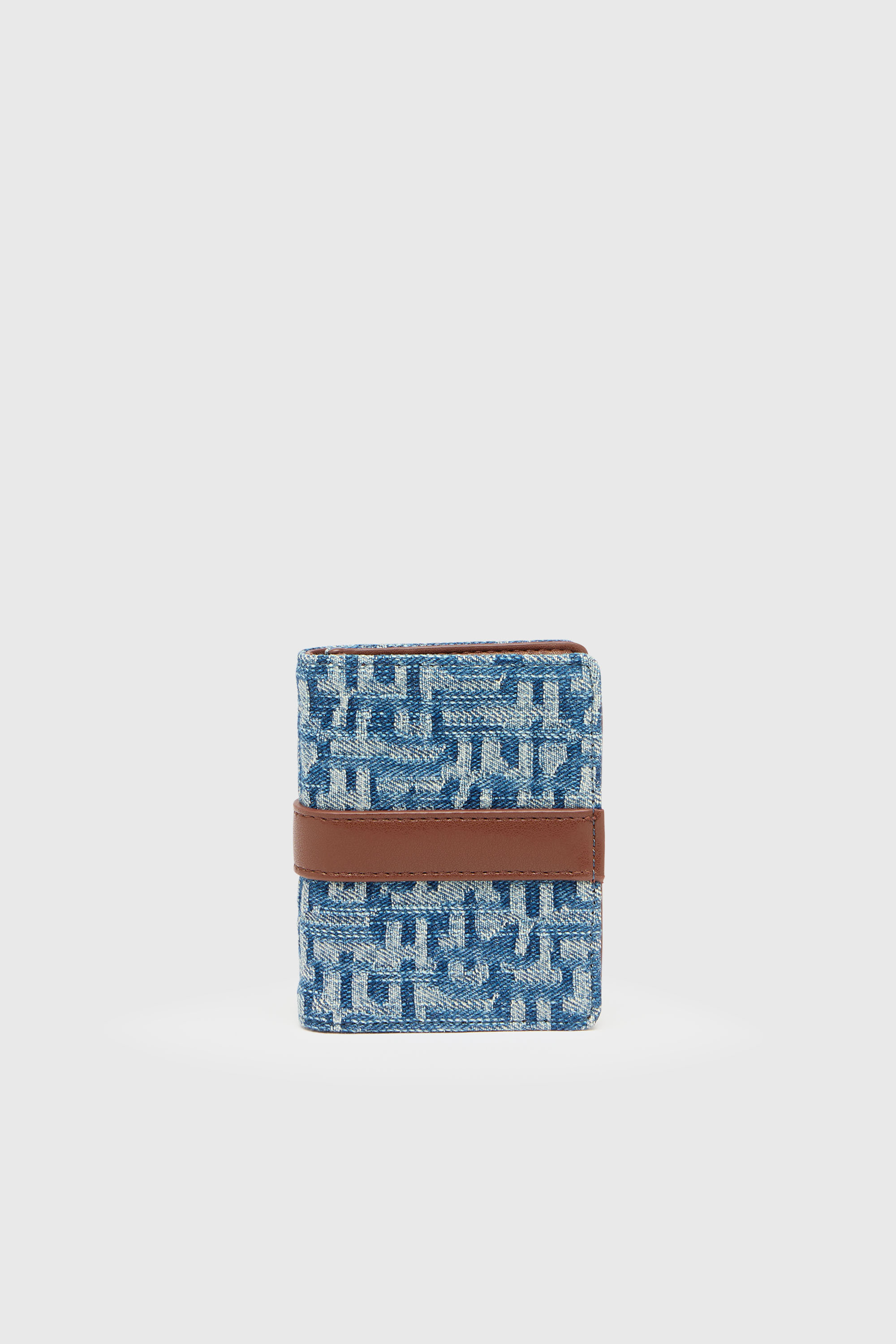 Diesel - D-LINE CARD HOLDER, Tarjetero en denim monogramado con detalle de cintur&oacute;n Mujer in Azul marino - 2