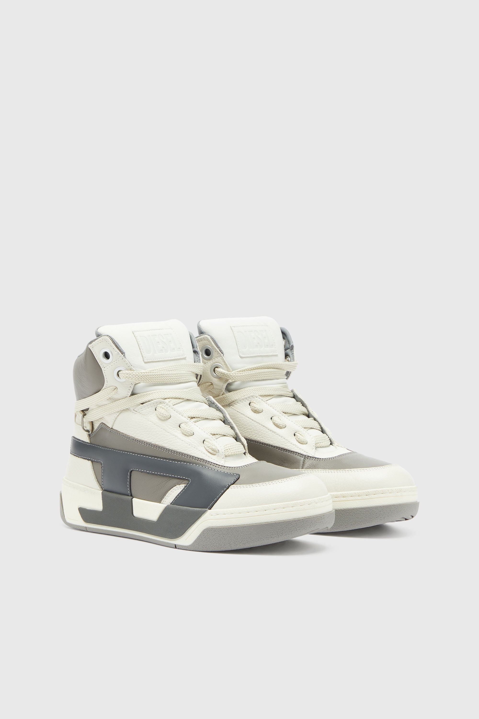 Diesel - S-D-OLLIE MID, S-D-Ollie - Zapatillas altas de piel con D logo Hombre in Blanco - 2
