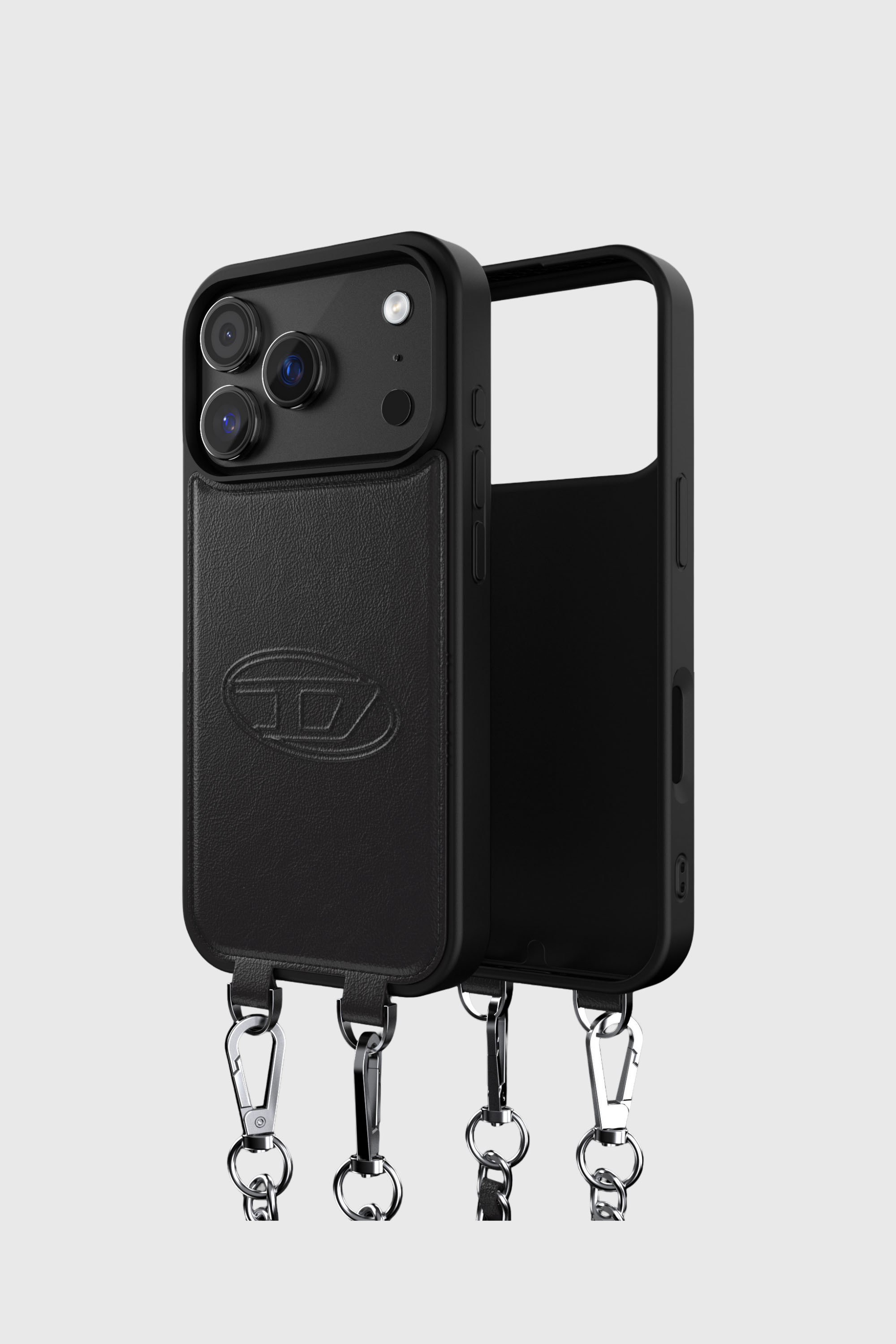 Diesel - 60662 MOULDED CASE, Funda Oval D con correa de mu&ntilde;eca y MagSafe para iPhone 17 Pro Unisex in Negro - 3