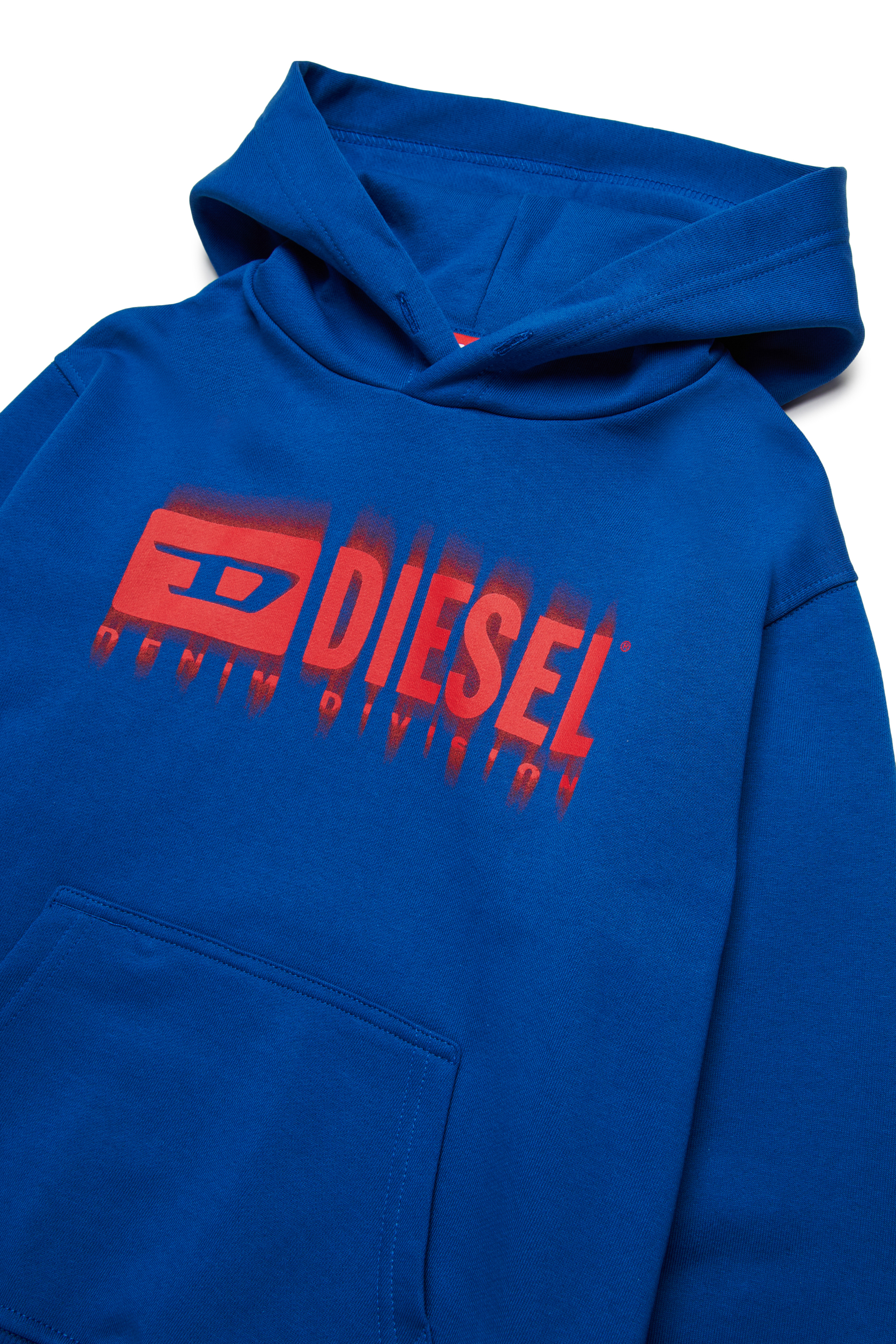 Diesel - SGINNHOODL5 OVER, Sudadera con capucha con logotipo manchado Hombre in Azul marino - 3