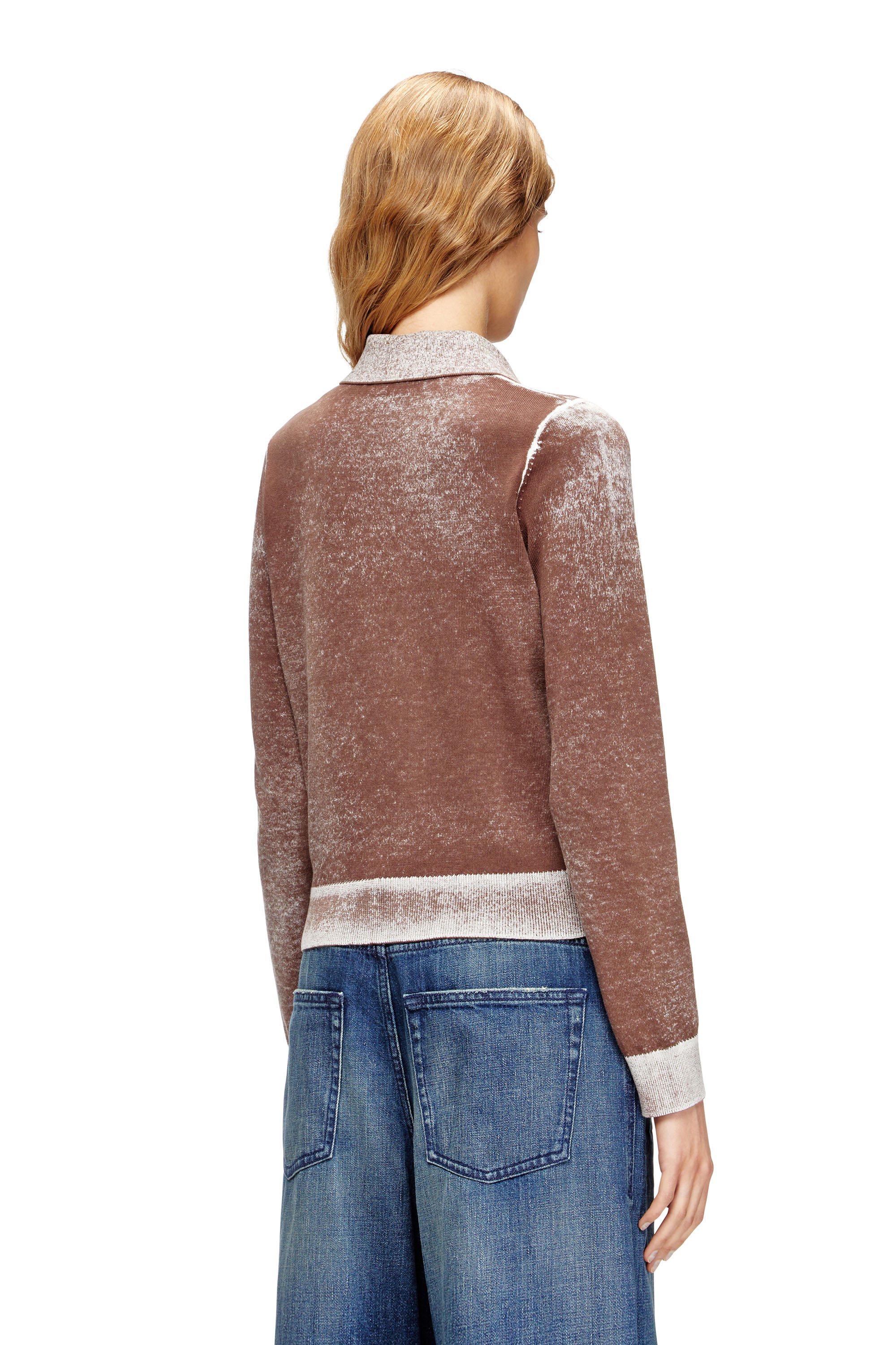 Diesel - M-LOREN, Cárdigan con estampado invertido desvanecido Mujer in Marrón - 4