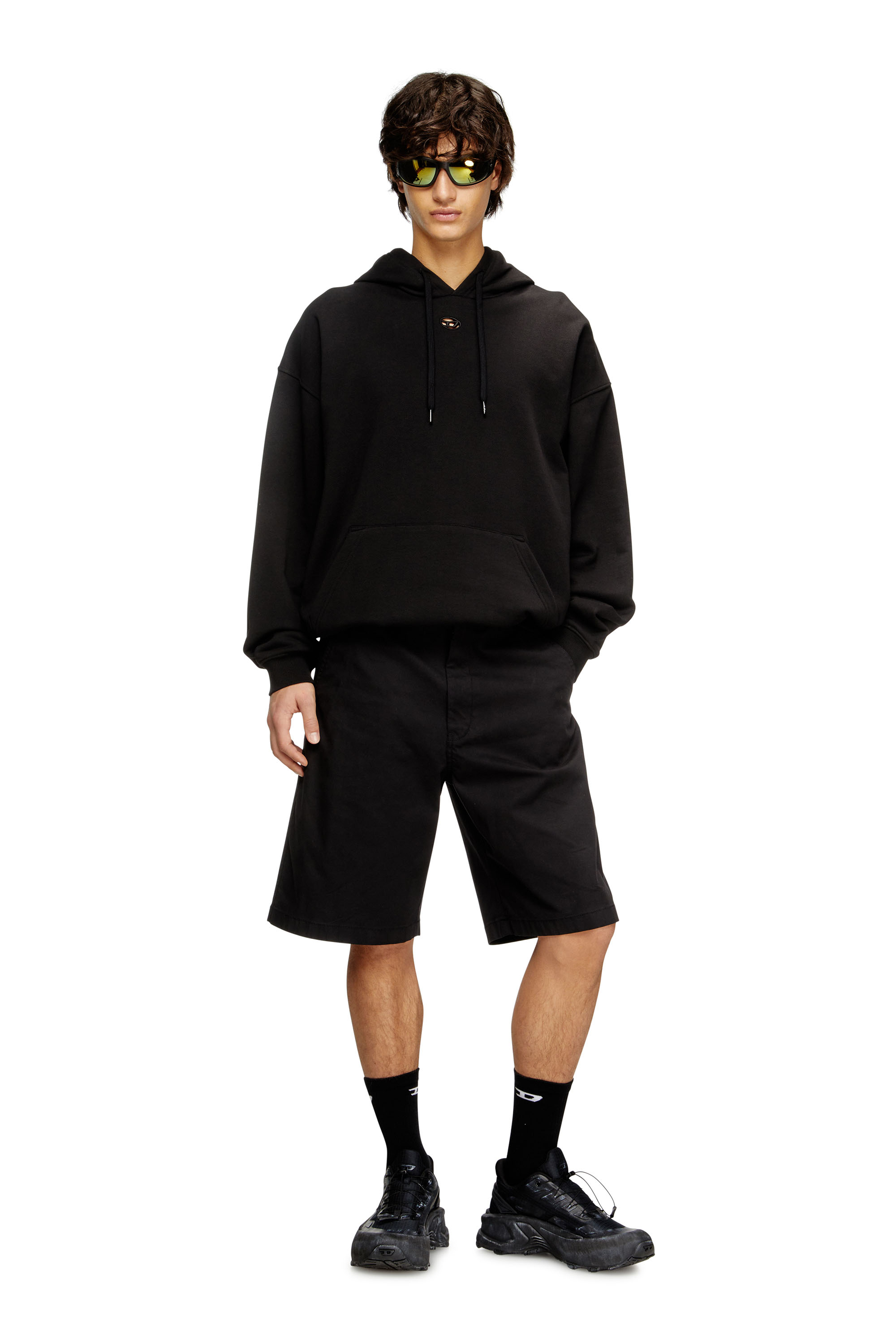Diesel - P-HANT-CHINO-SHORT-EPCH, Pantalones cortos de algodón con tratamiento de lavado oscuro. Hombre in Negro - 2