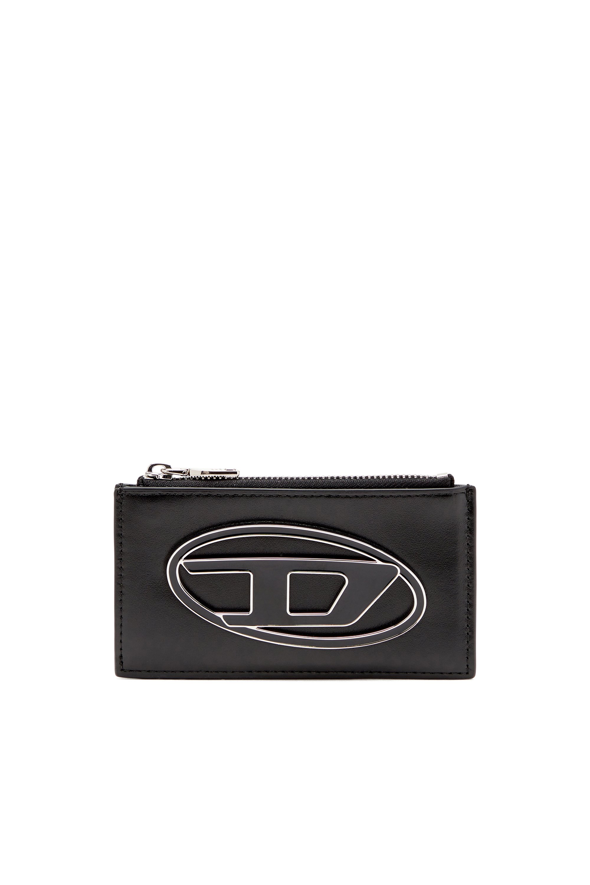 Diesel - 1DR CARD HOLDER III, Tarjetero plano de cuero napa Mujer in Negro - 1