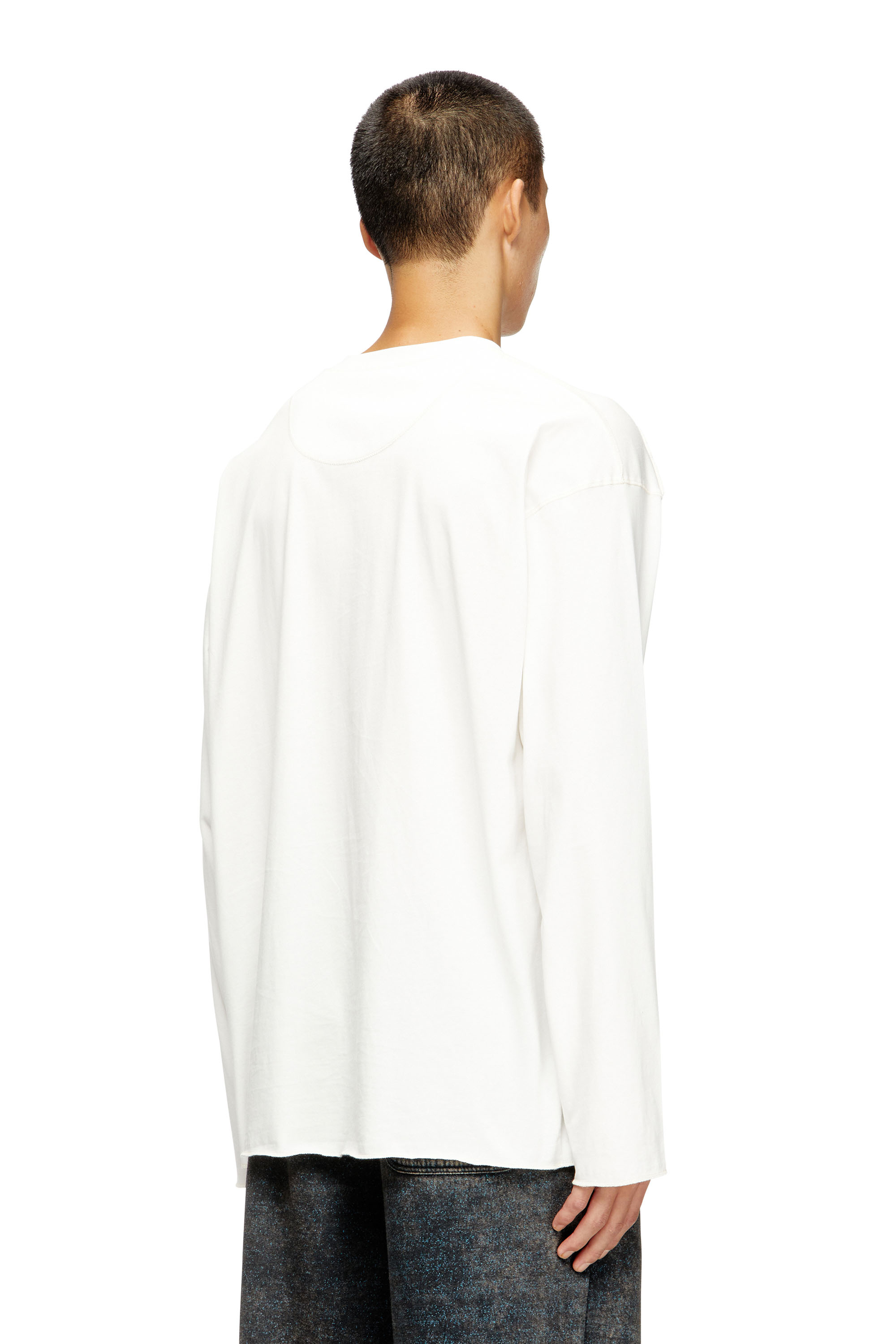 Diesel - T-CRAHOR-BOXT-LS-T1, Camiseta de algod&oacute;n Hombre in Blanco - 4