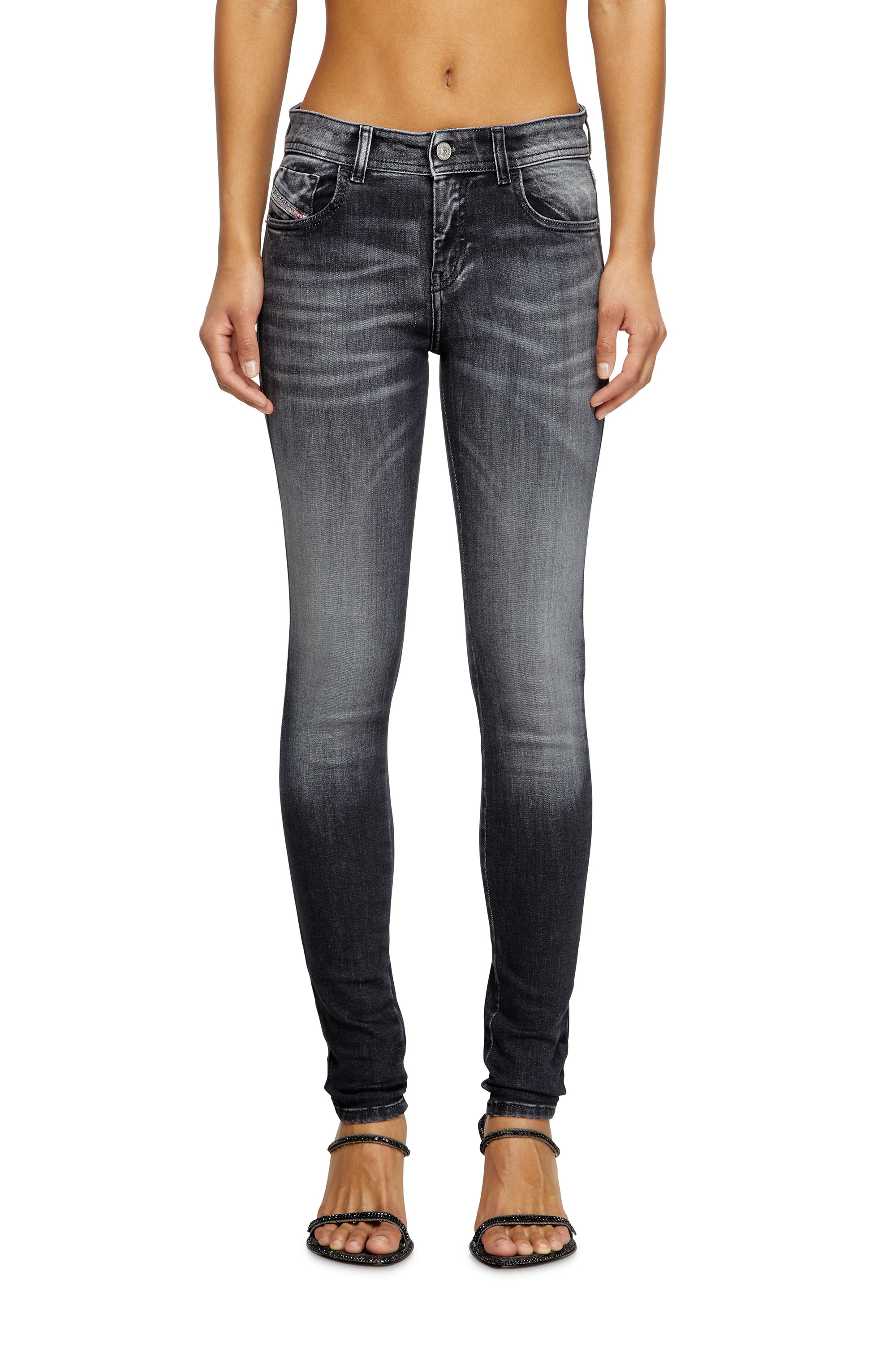Diesel - Skinny Jeans 2017 Slandy 09K97 Mujer, Negro/Gris oscuro - 1