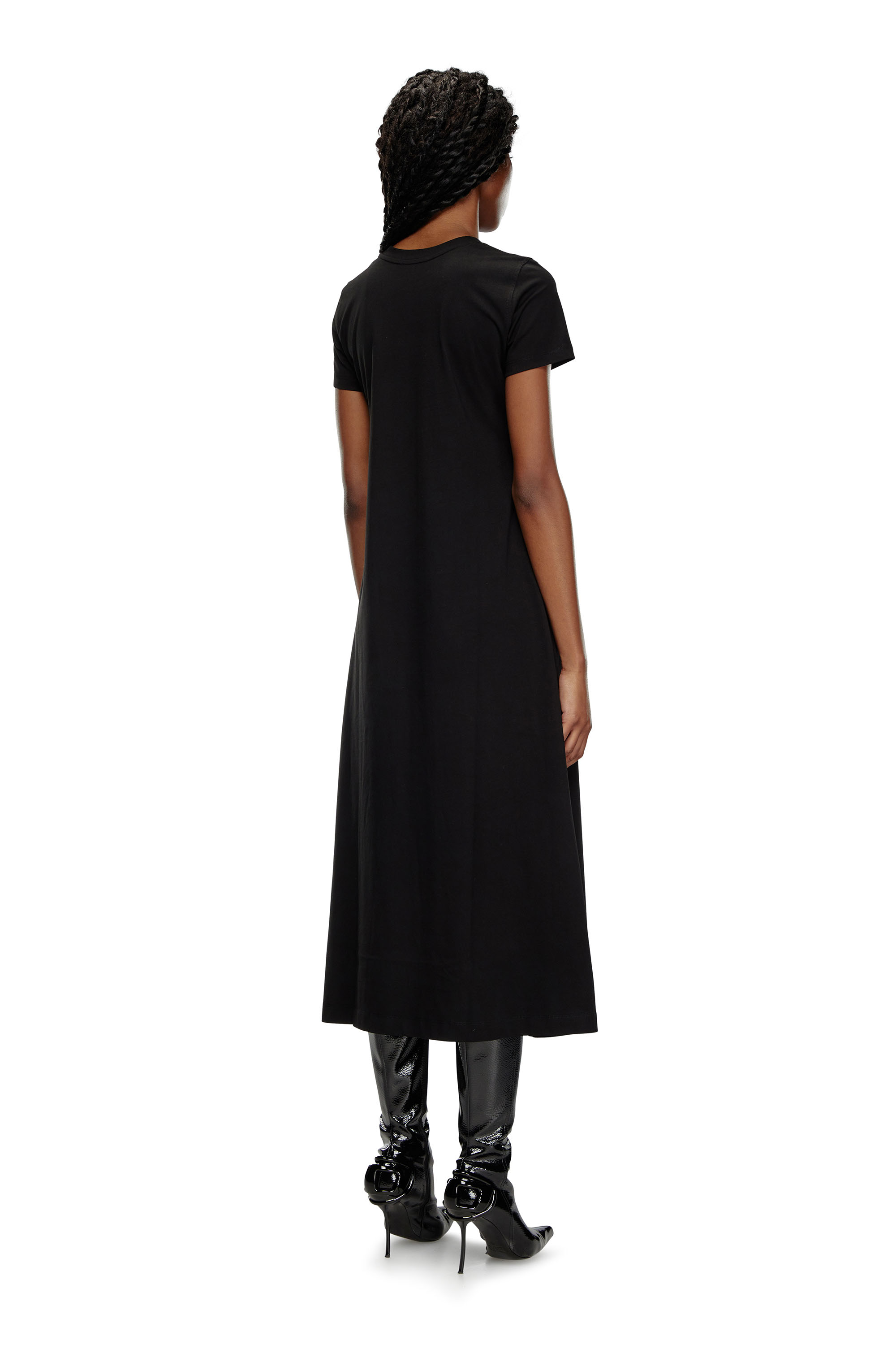 Diesel - D-ALIN-OD, Mujer Vestido camiseta con D bordada in Negro - Image 3