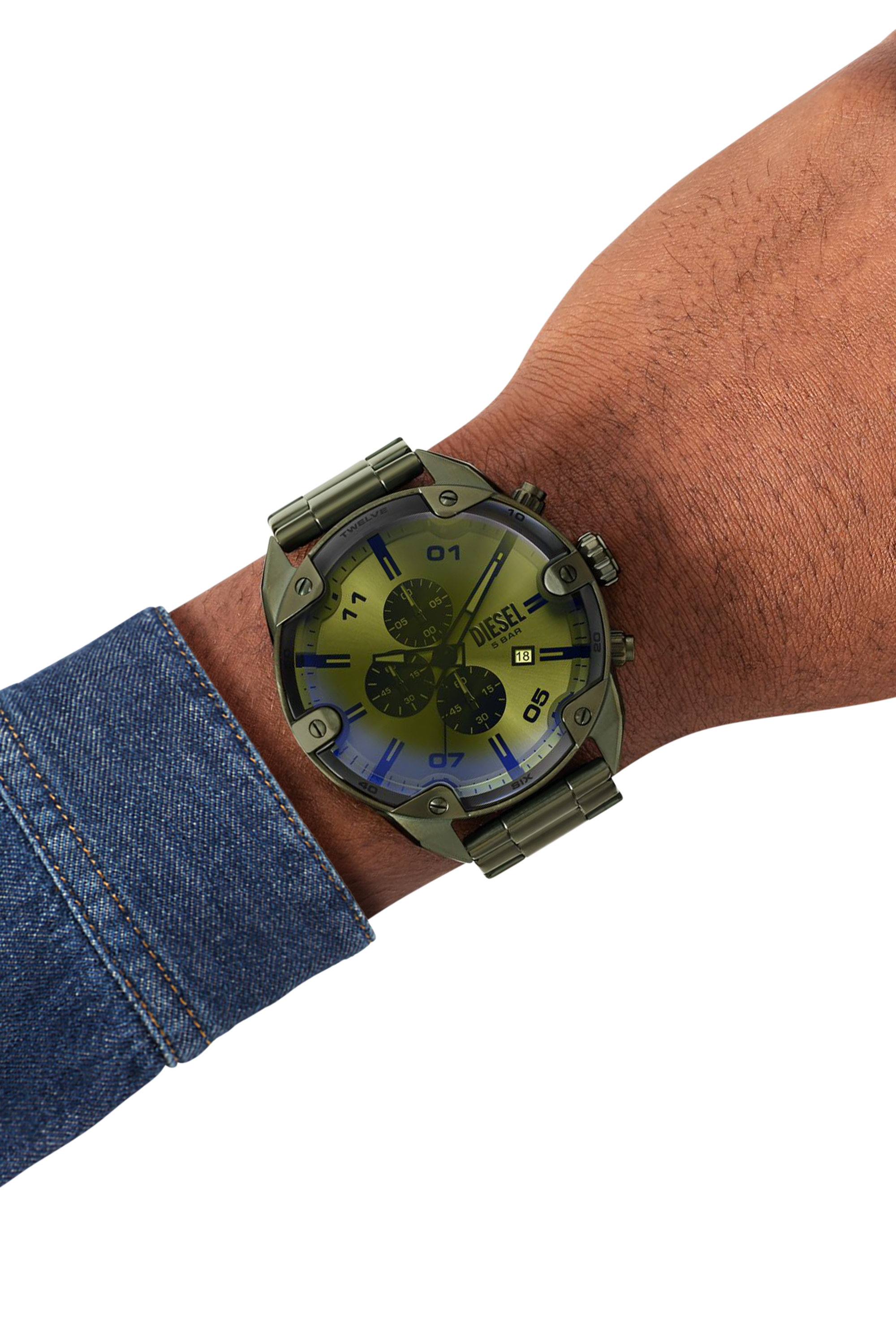 Diesel - DZ4670 WATCH, Reloj Spiked de acero inoxidable verde Hombre in Verde - 4