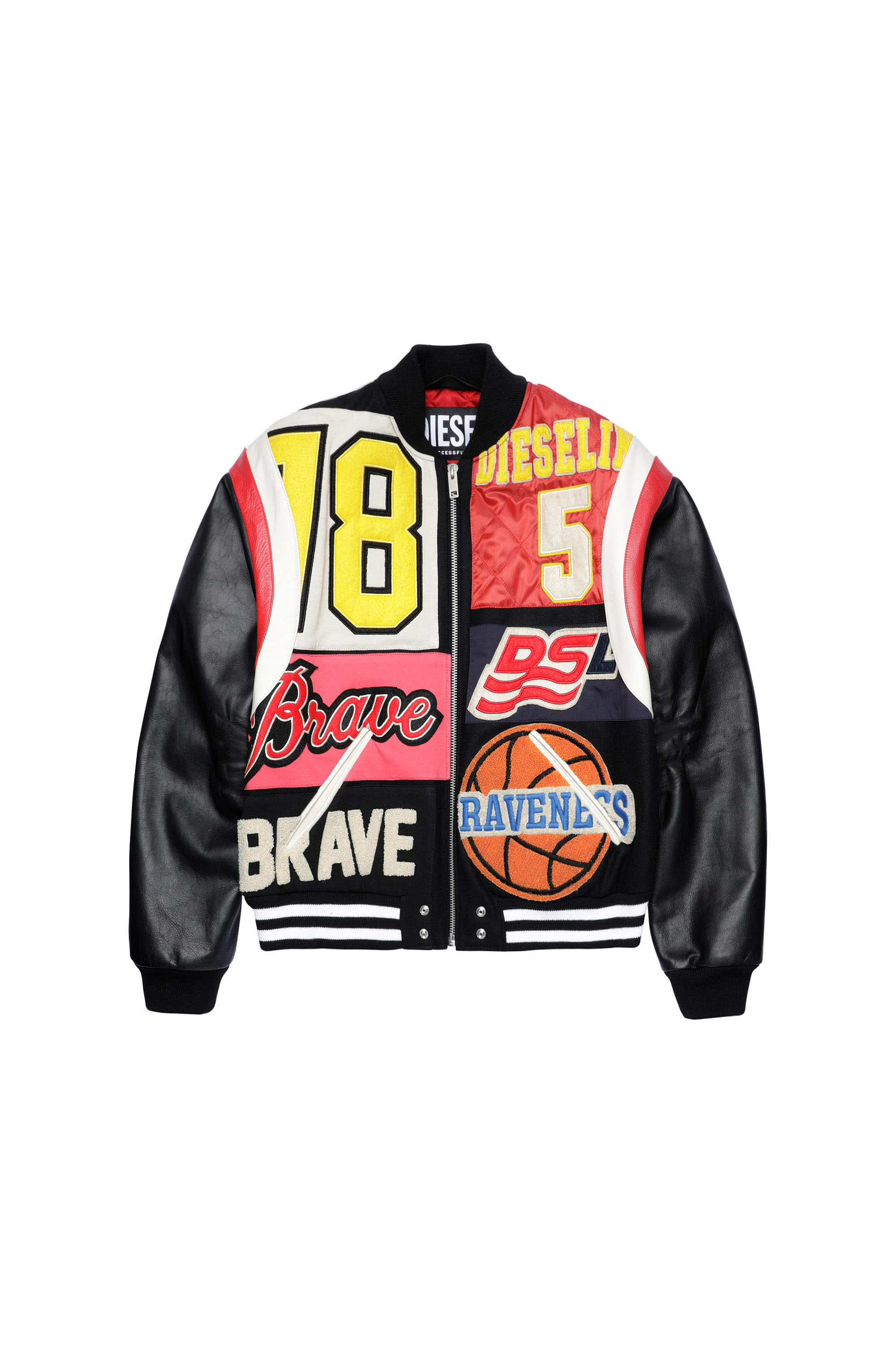 L-KEIR, Negro/Rojo - Chaquetas de piel