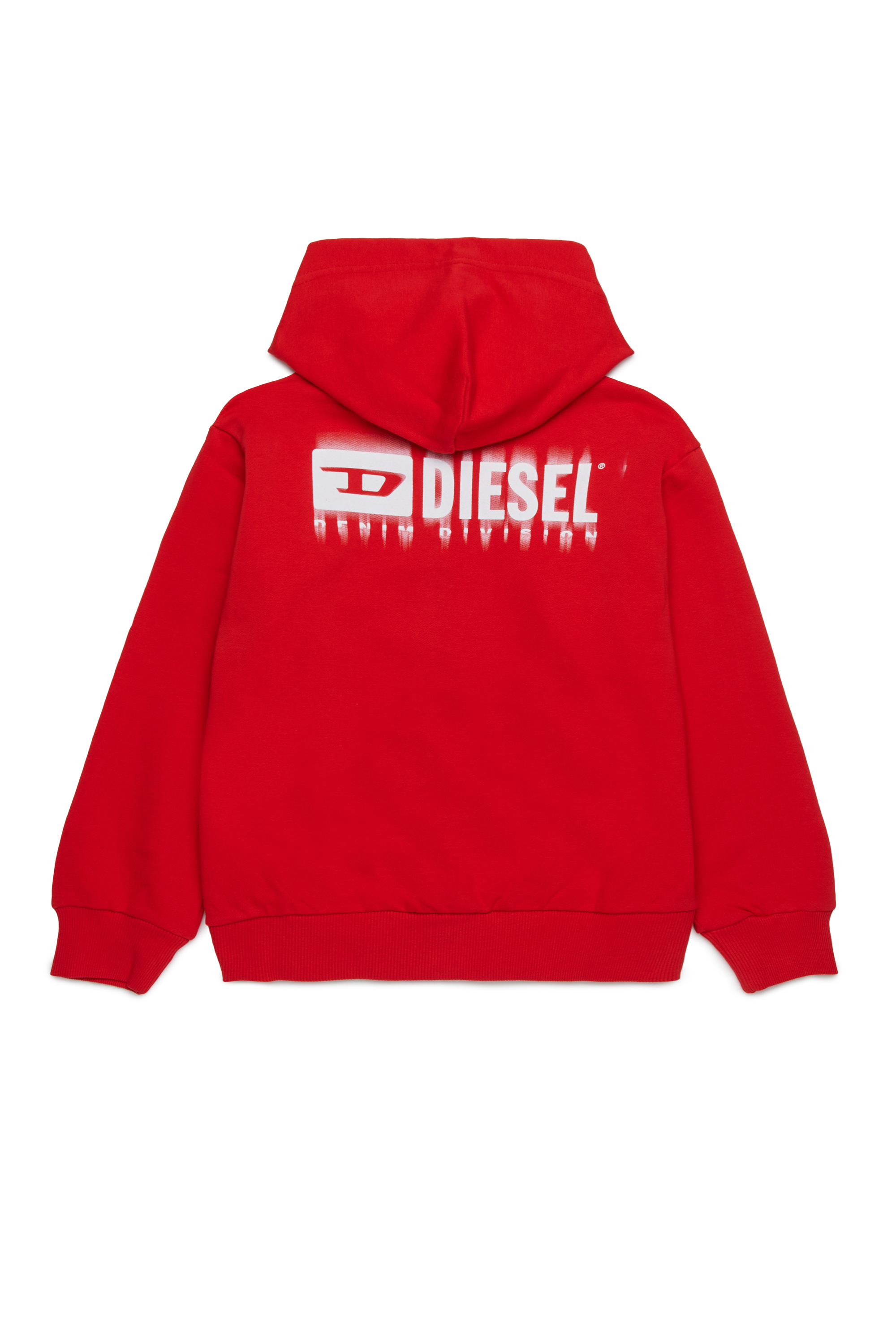 Diesel - SVOUGZIP OVER, Sudadera con capucha y cremallera con logotipo manchado Hombre in Rojo - 2