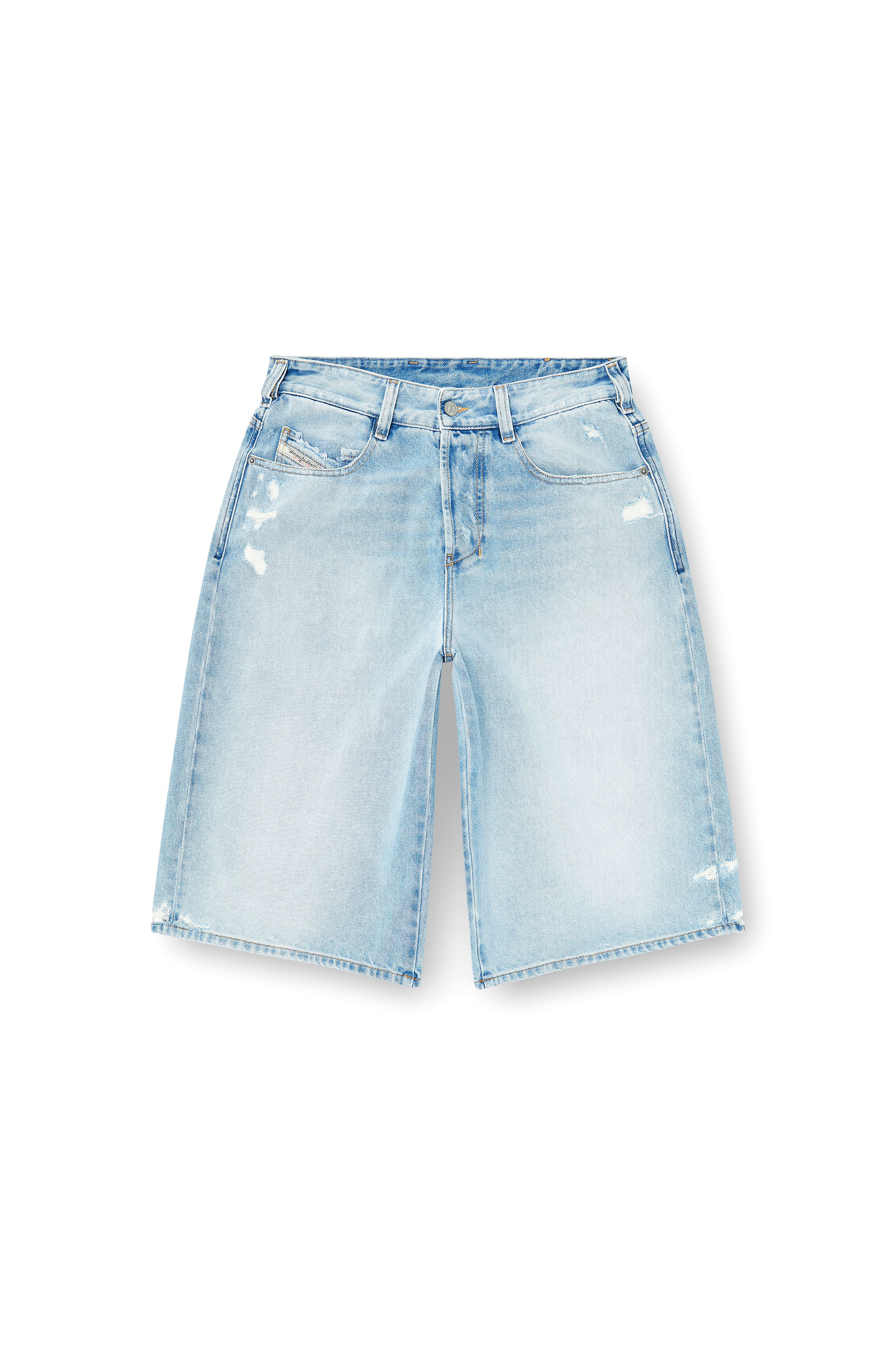 Diesel - D-ENIM-M-SHORT, Shorts de denim con efecto desgastado Unisex in Azul marino - 3