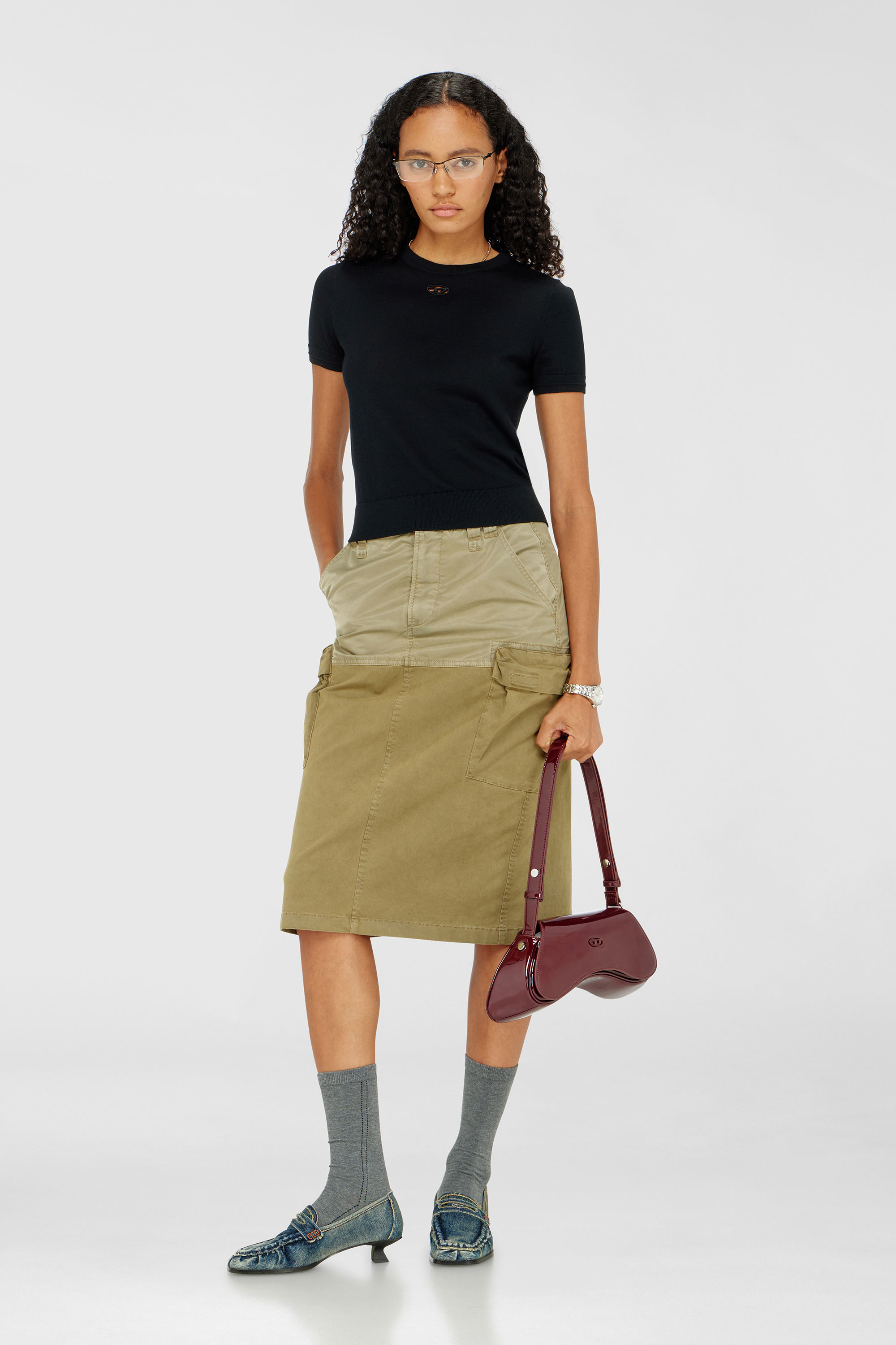 Diesel - M-ALINE, Jersey de manga corta de lana Mujer in Negro - 2