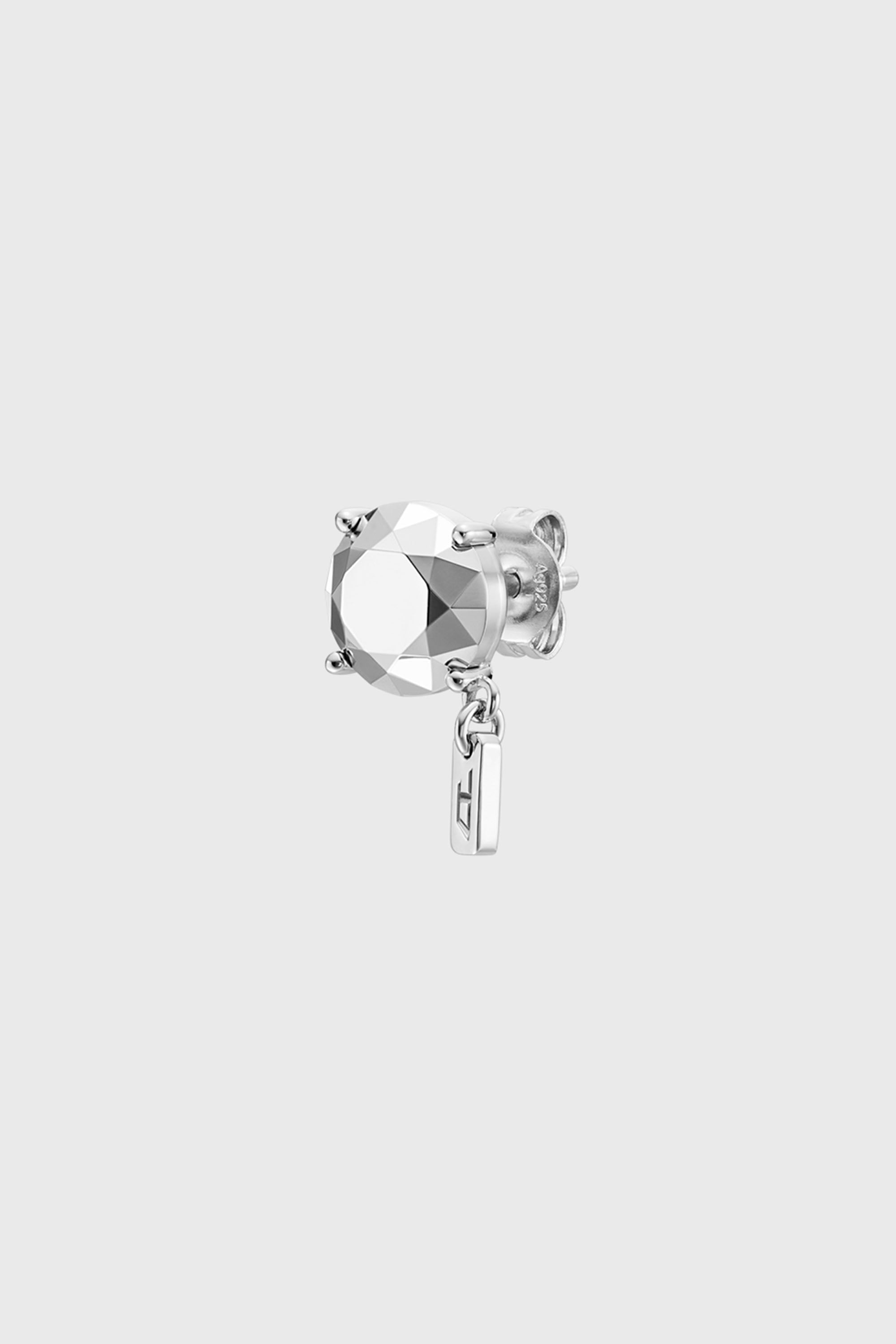 Diesel - DL1352040 STERLING SILVER JEWEL, Pendiente de plata esterlina con corte de diamante Unisex in Plateado - 1
