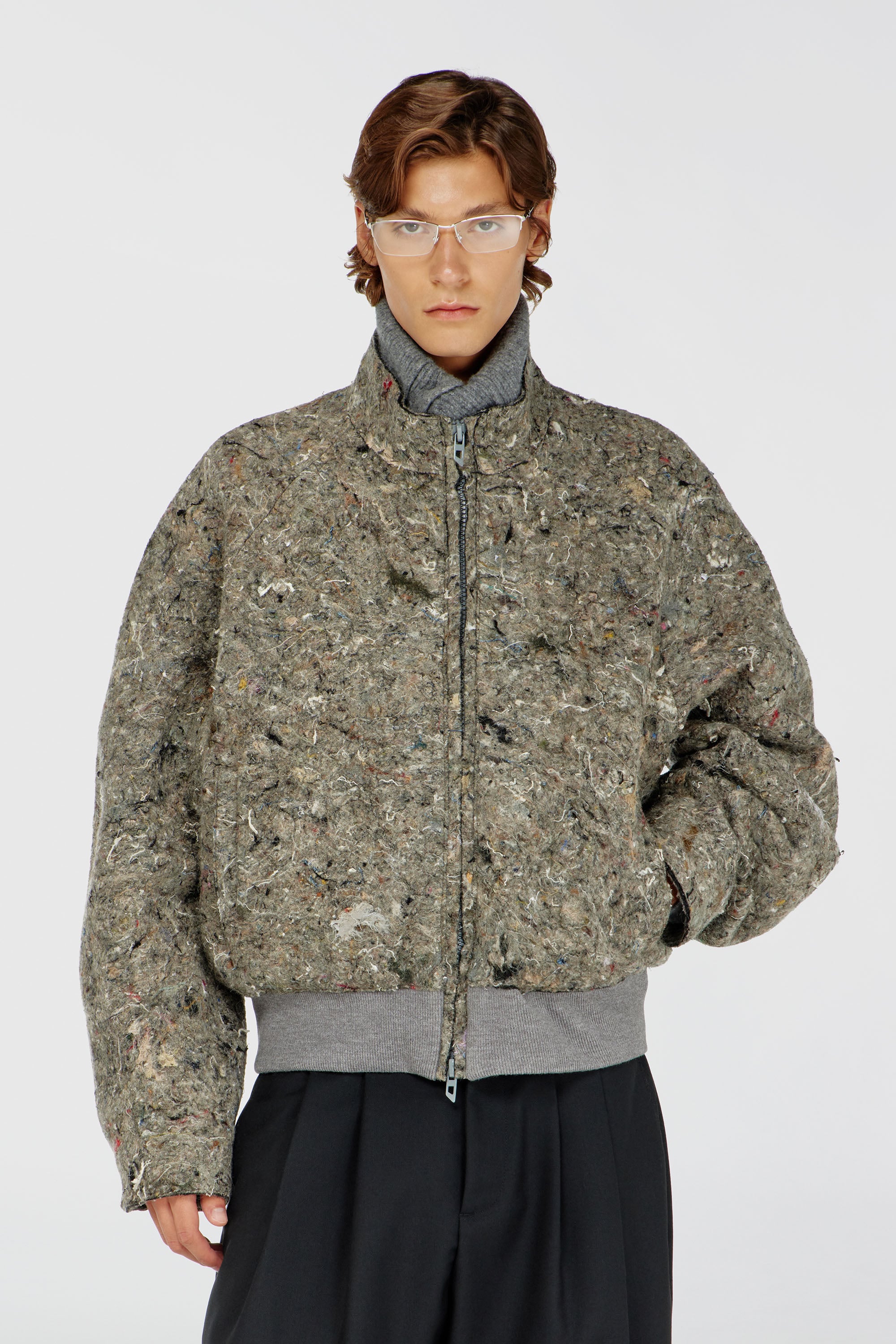 Diesel - J-DISTEM, Chaqueta de fieltro reciclado Hombre in Gris - 1