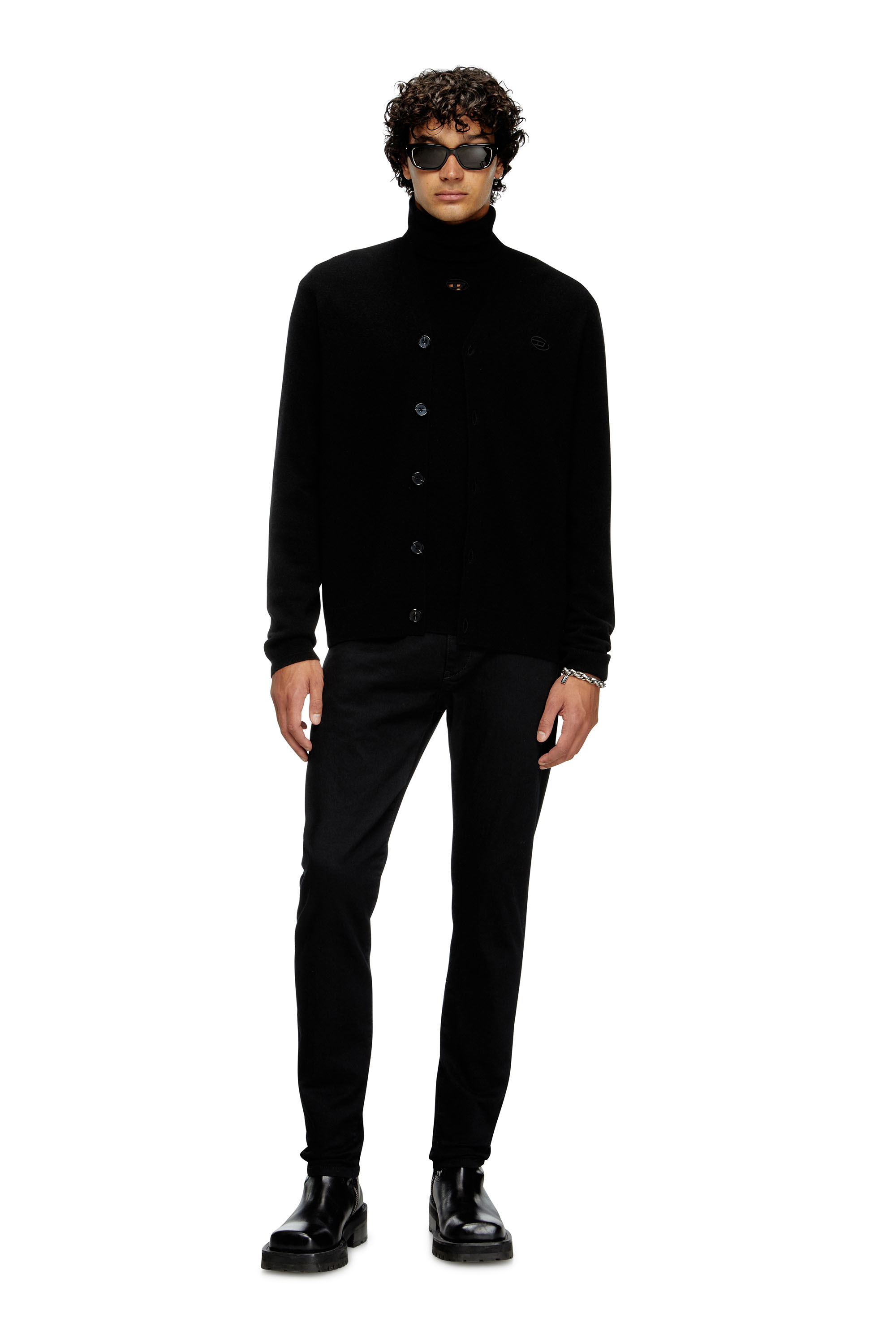 Diesel - K-ZANNIS, Cárdigan de lana y cachemira Hombre in Negro - 2