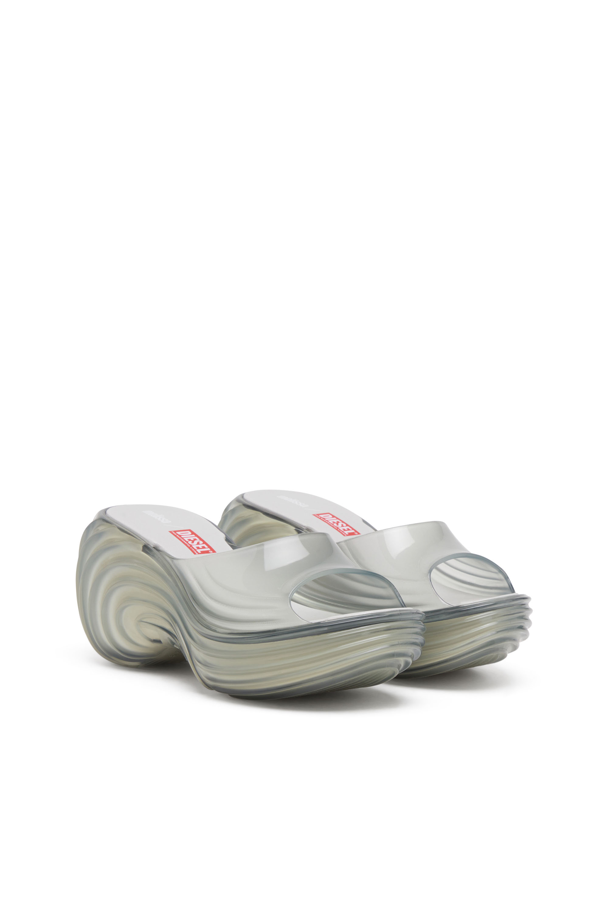Diesel - MELISSA QUANTUM PLATFORM, Zueco de plataforma en Melflex® Mujer in Gris - 3