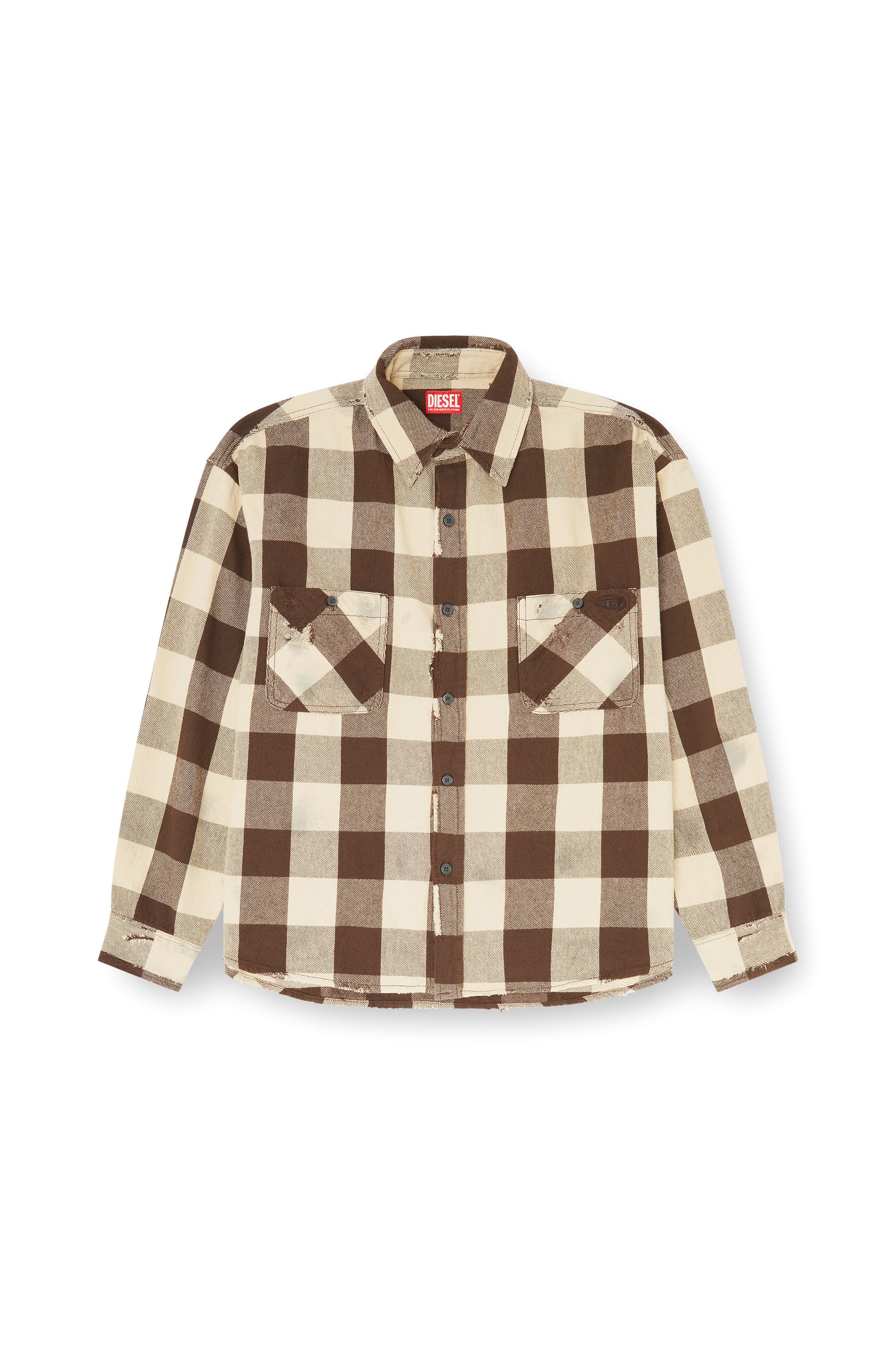 Diesel - S-DRUM, Camisa de franela a cuadros con efecto desgastado Hombre in ToBeDefined - 3