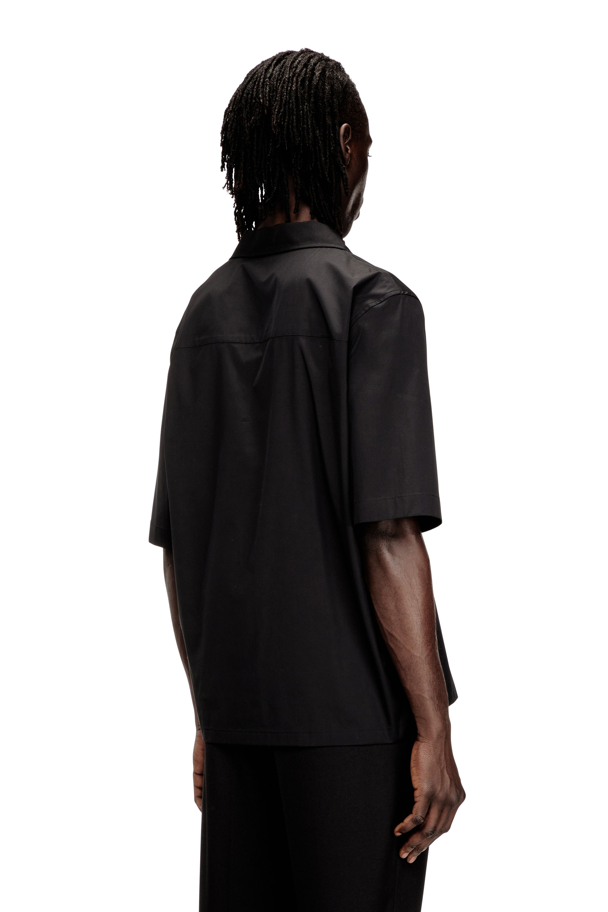 Diesel - S-MAC-GSBH, Camisa de popelina el&aacute;stica con bordado Oval D Hombre in Negro - 4