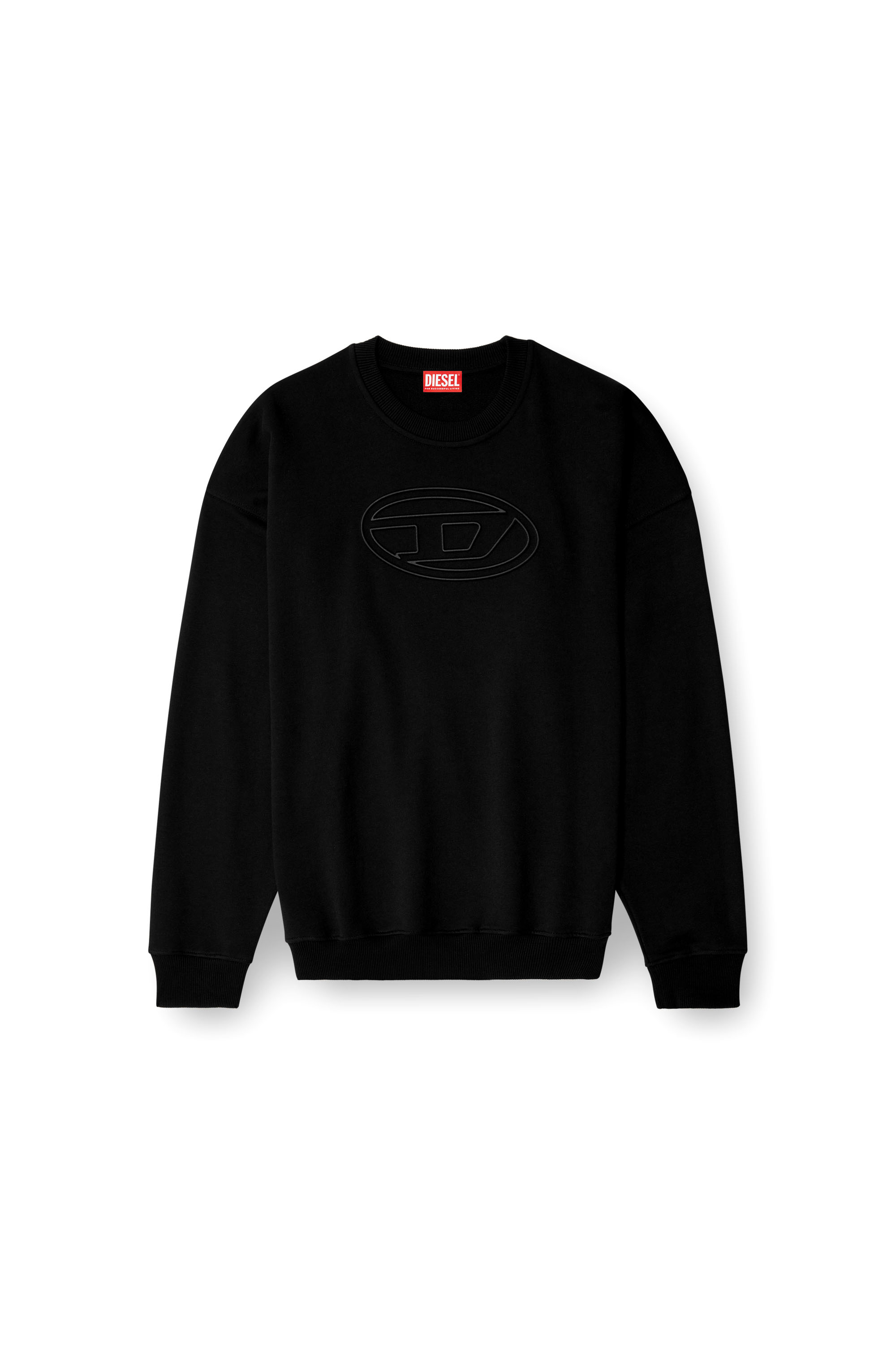 Diesel - S-MART-BIGOVAL, Sudadera con Oval D en relieve Hombre in Negro - 3