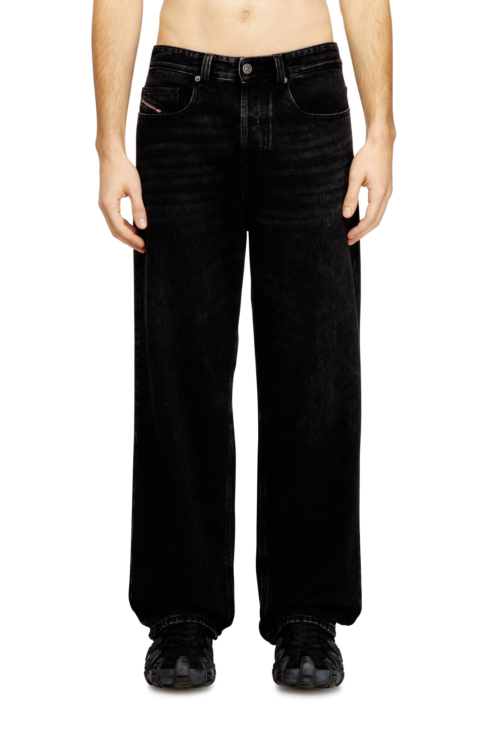 Diesel - Relaxed Jeans 2001 D-Macro 09P09 Hombre, Negro/Gris oscuro - 3