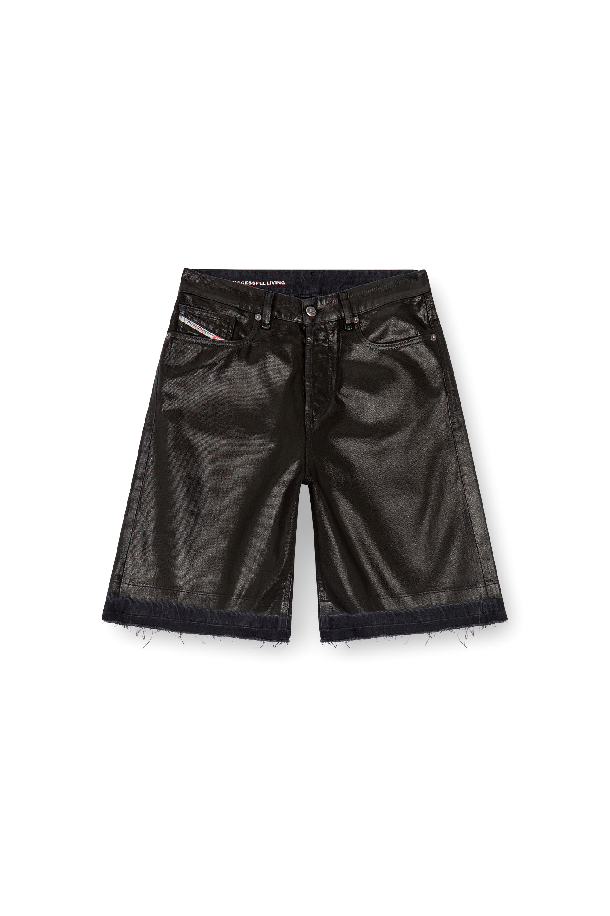 Diesel - DE-SIRE-SHORT, Mujer Pantalones cortos en denim de sastrería recubierto in Negro - Image 3