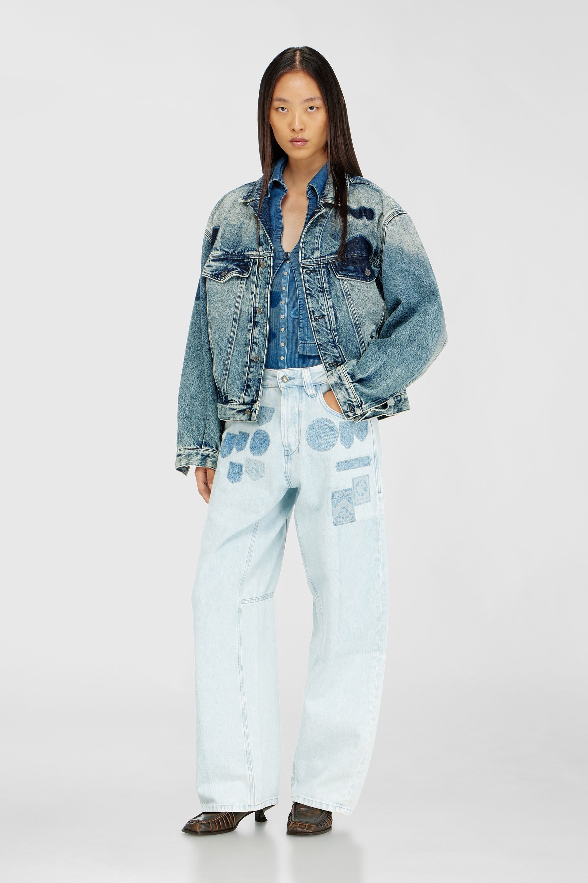 Diesel - Relaxed Jeans 1997 D-Enim-M 0IFBQ Unisex, Azul Claro - 1