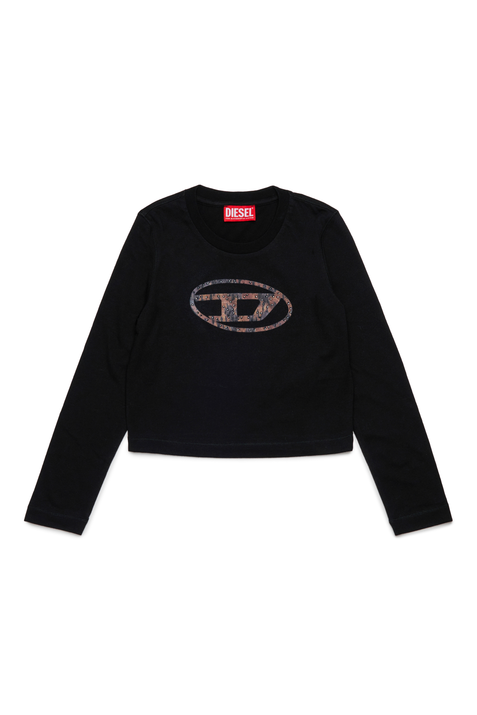 Diesel - TDOLSY, Camiseta de manga larga de algodón Mujer in Negro - 1