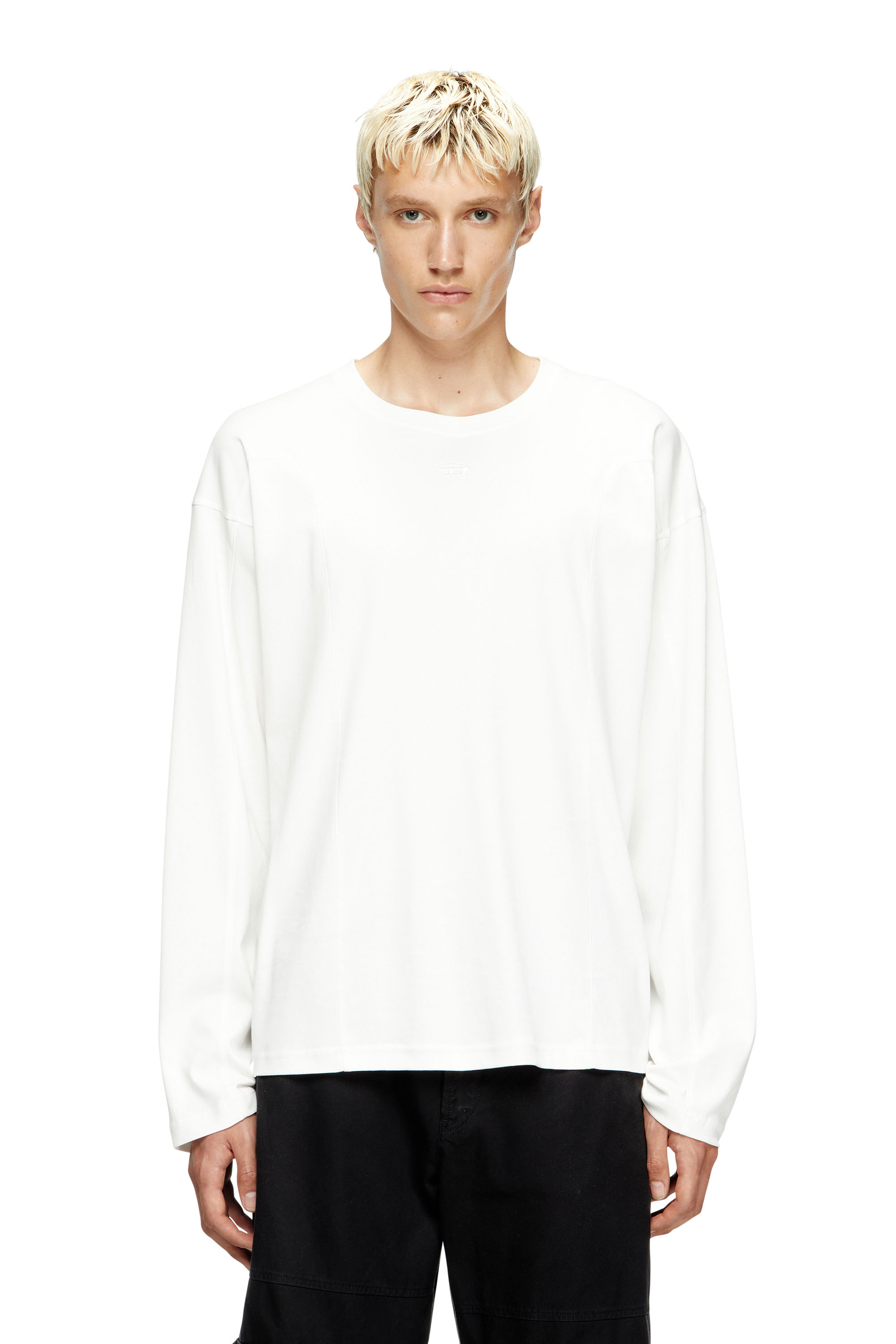 Diesel - T-BOXT-LS-INT, Camiseta de manga larga con paneles Hombre in Blanco - 1