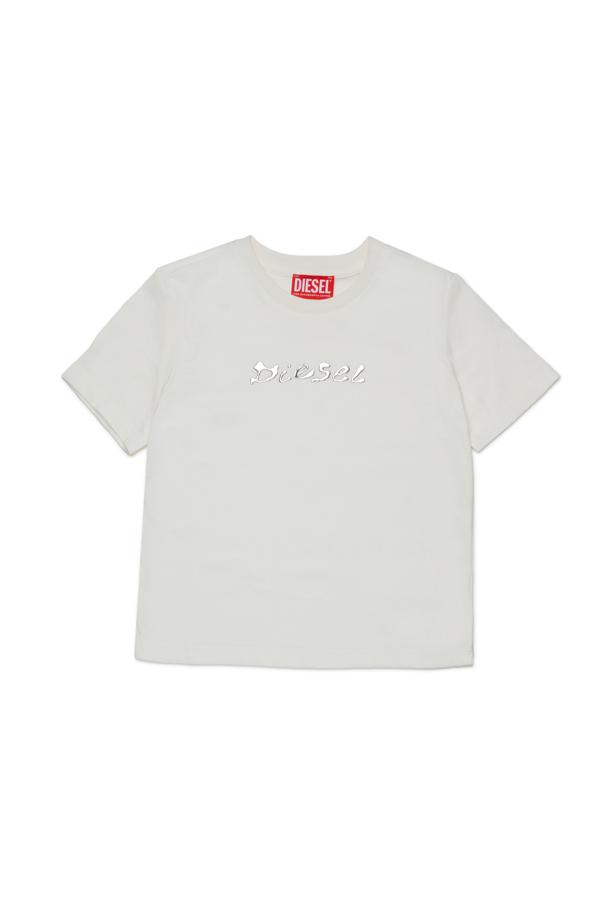 Diesel - TRISTANA, Camiseta de algodón con logo frontal Mujer in Blanco - 1