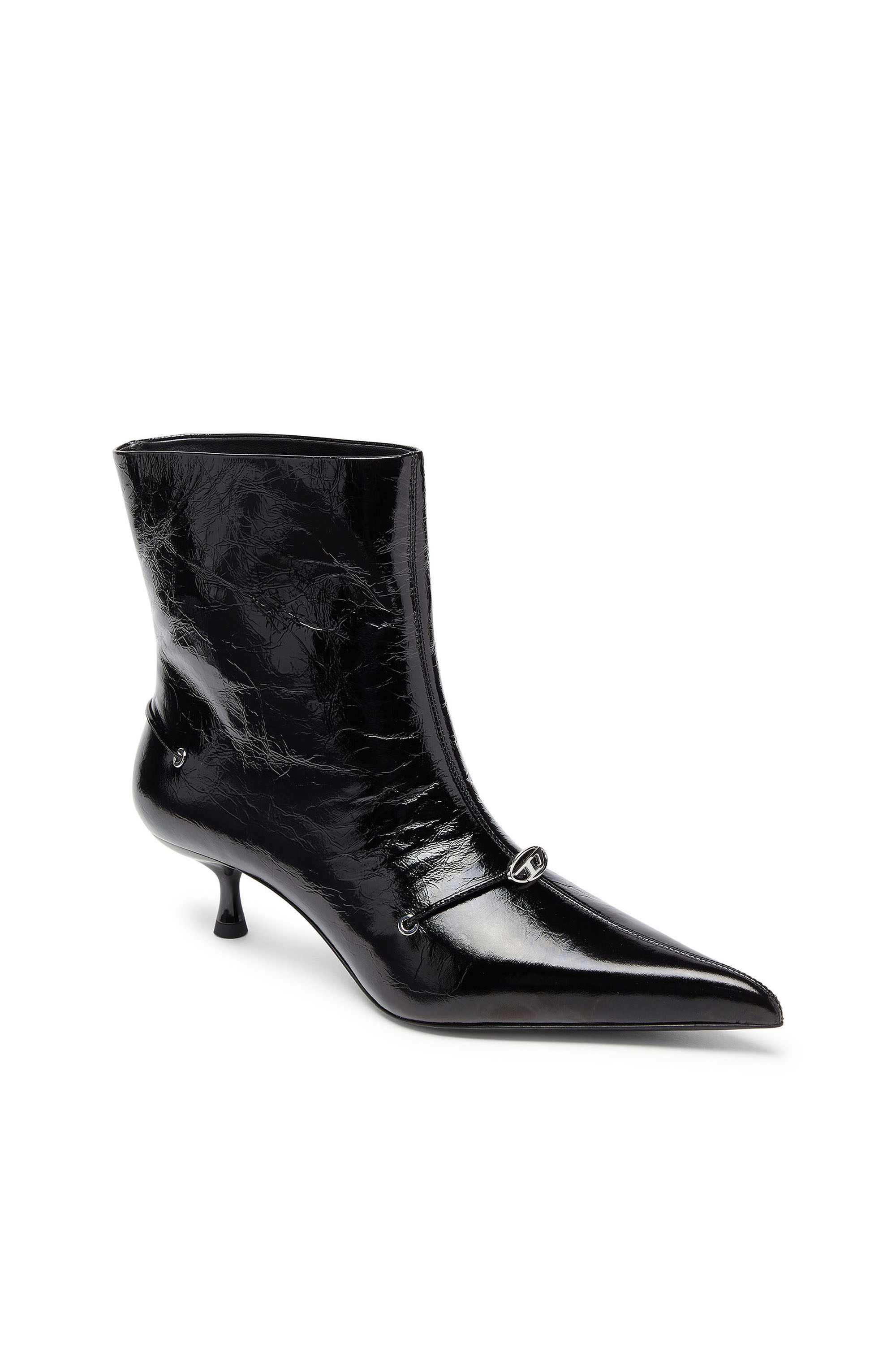 Diesel - D-JEWELS  40 TUBE, D-Ten&Half - Botines de cuero naplak Mujer in Negro - 4