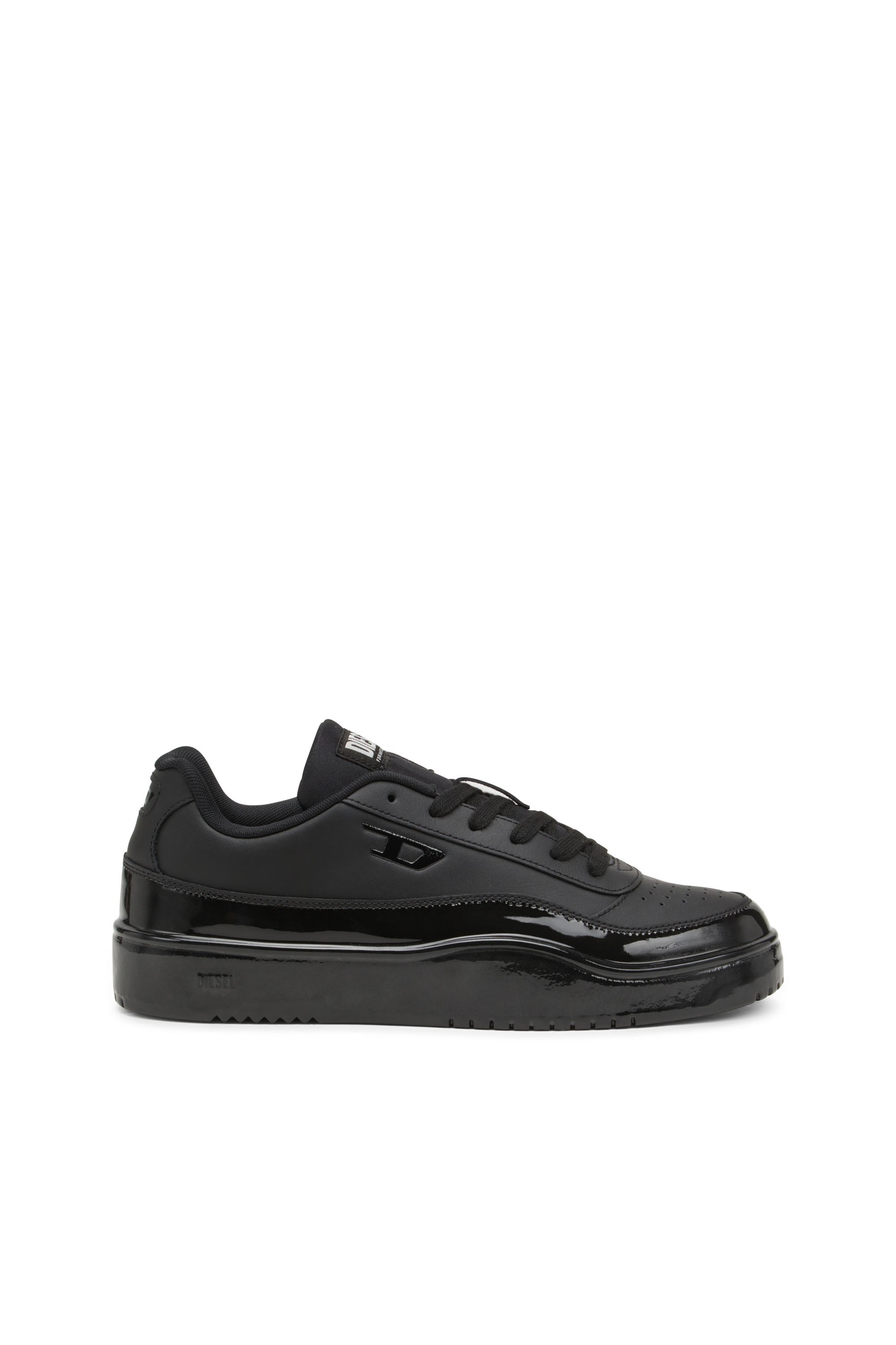 Diesel - S-TRACKER-D LOW, S-Tracker-D-Deportivas de cuero que se sumergieron en silicona Hombre in Negro - 1