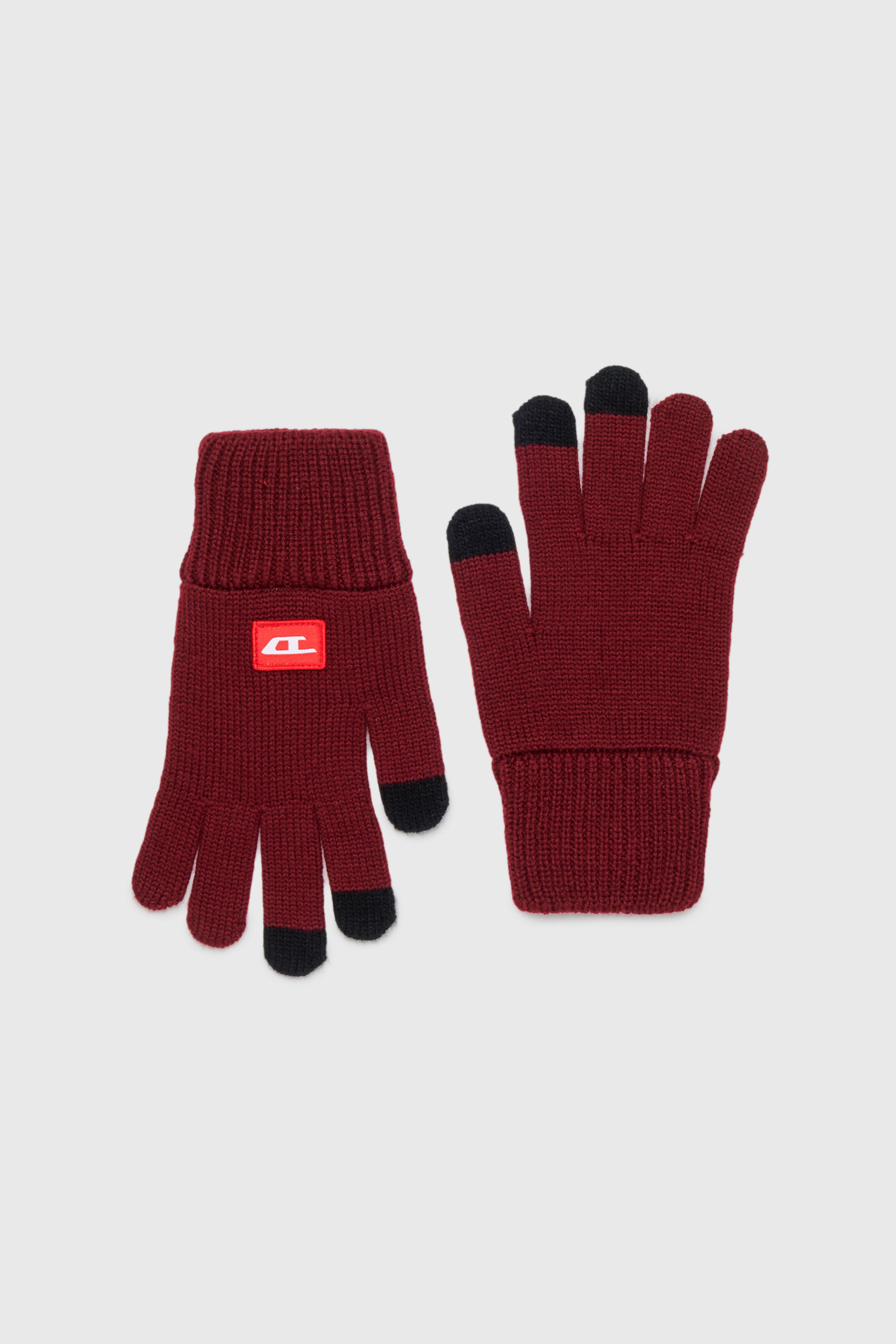 Diesel - NLOT, Guantes t&aacute;ctiles de punto mezcla de lana Unisex in Rojo - 1