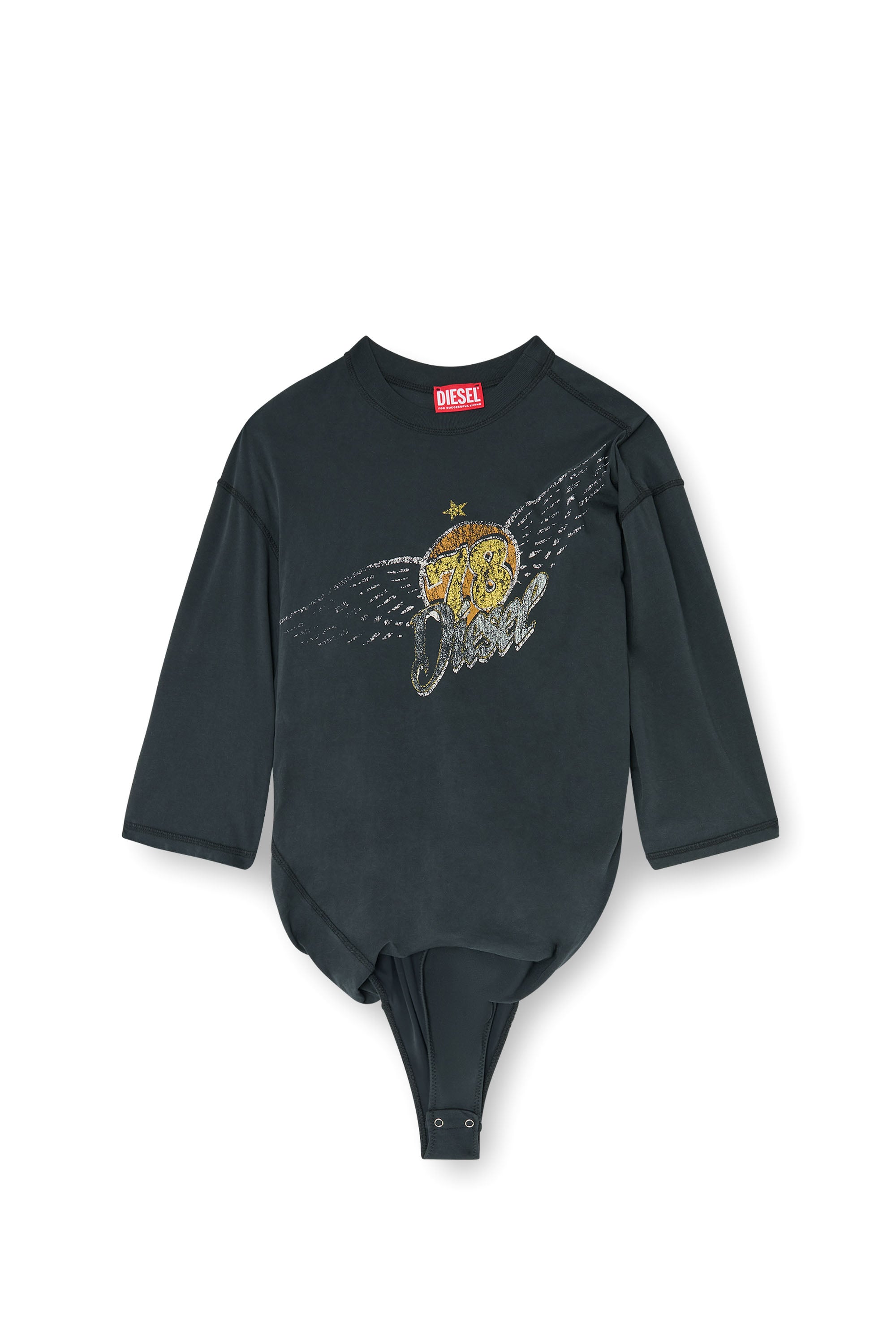 Diesel - T-MILLA-JER, Body de camiseta con gr&aacute;ficos de concierto Mujer in Negro - 3