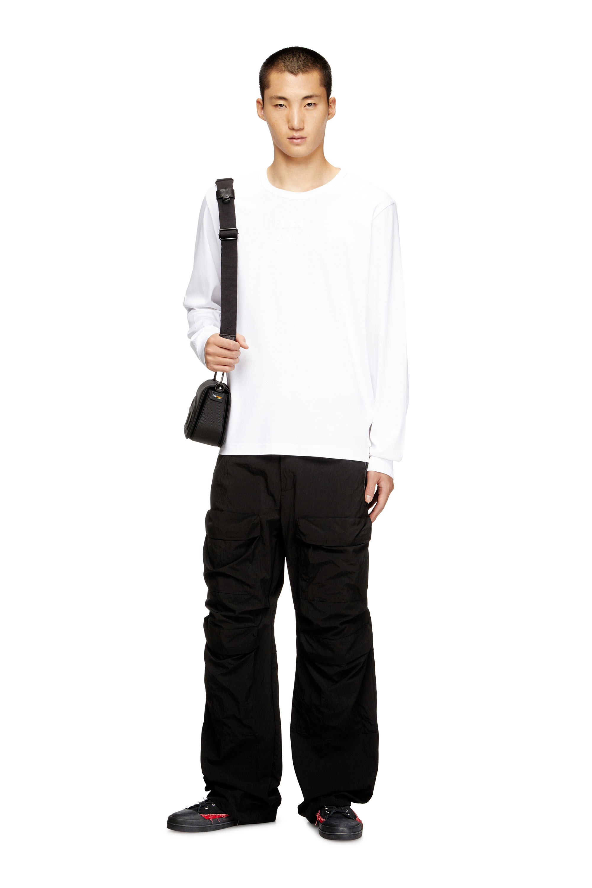 Diesel - T-MADJUST-LS-T1, Camiseta de algodón de manga larga Hombre in Blanco - 2