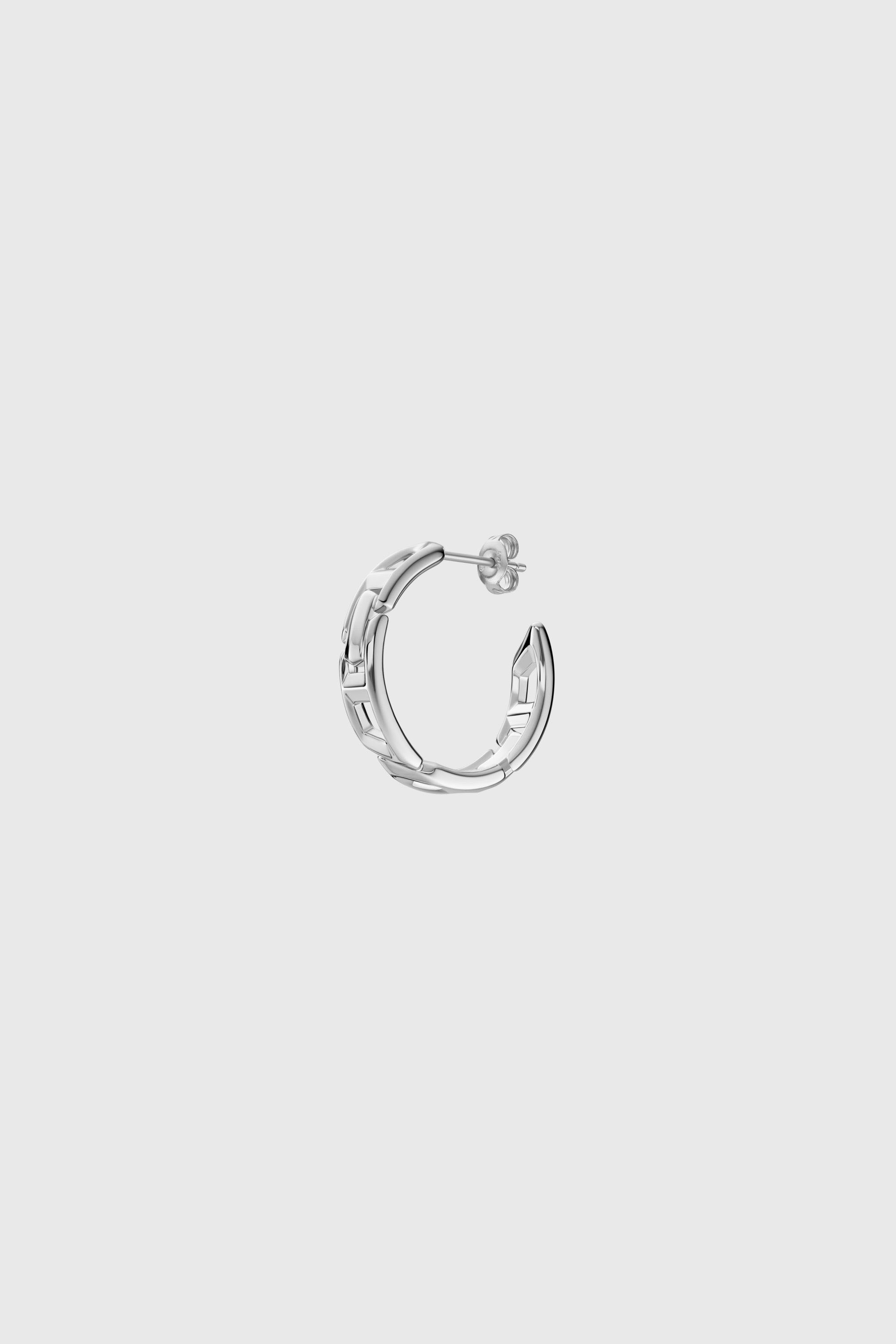 Diesel - DL1361040 STERLING SILVER JEWEL, Unisex's Sterling silver hoop earring in Silver - 1
