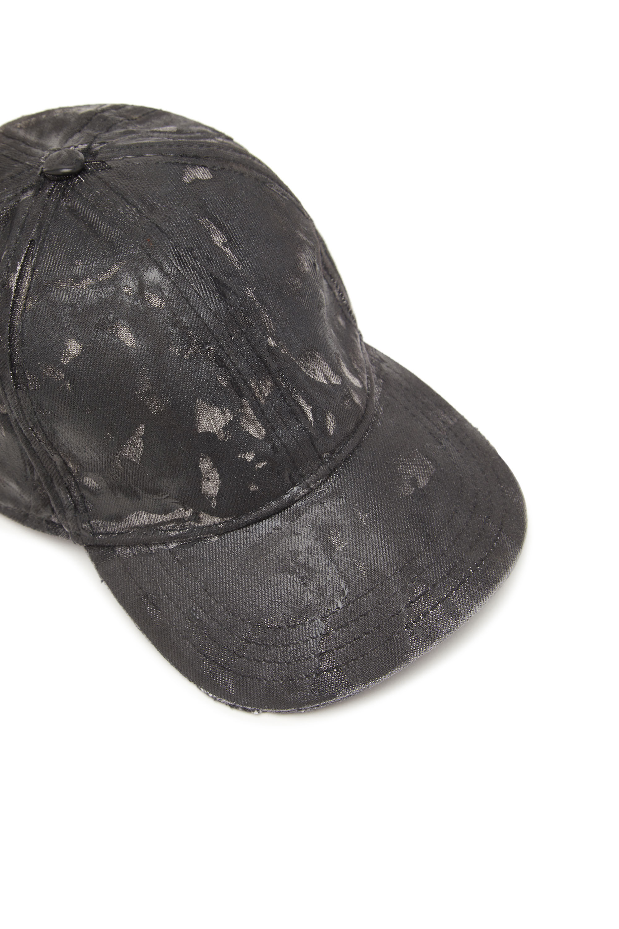 Diesel - C-IRO, Gorra de béisbol de denim tratado Hombre in Negro - 3