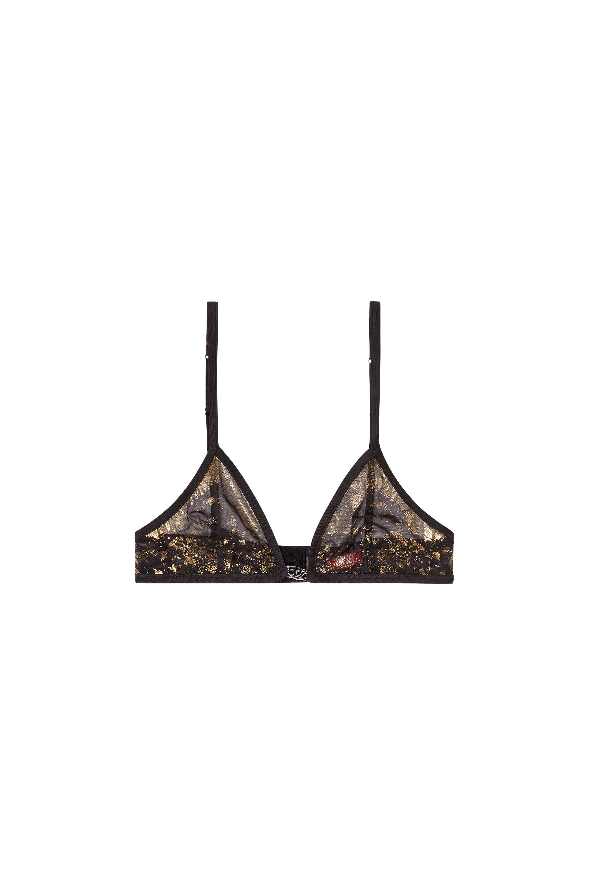 Diesel - LUNA-GFT, Sujetador de tul stretch con efecto met&aacute;lico Mujer in Negro - 2