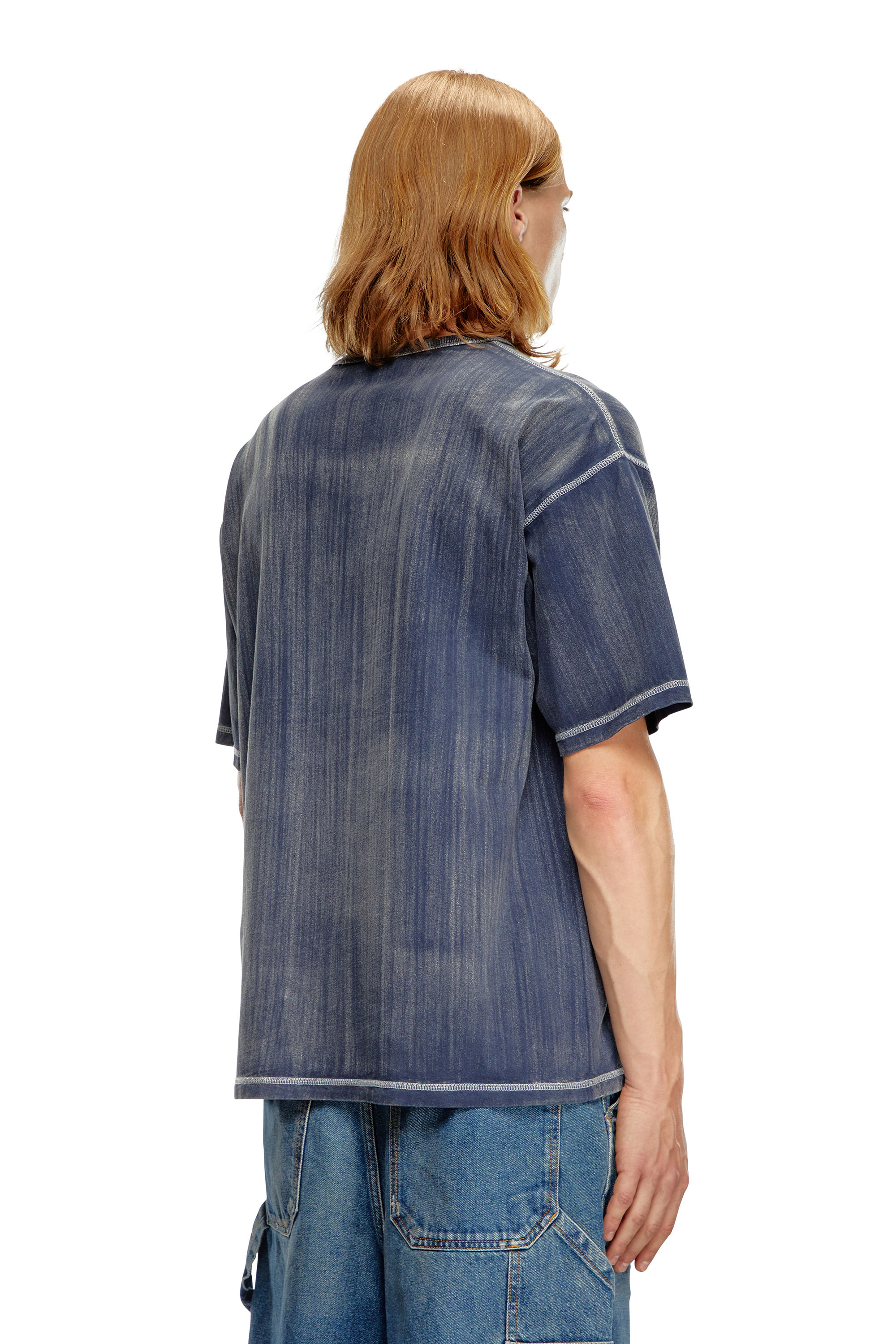 Diesel - T-BOXT-Q2, Hombre Camiseta tratada con logotipo en relieve in Azul marino - Image 4
