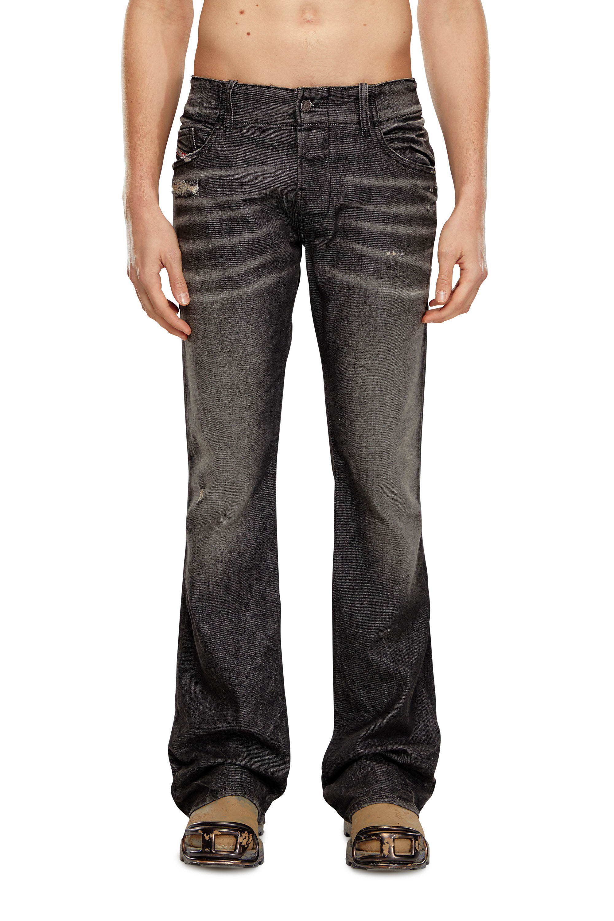 Diesel - Man Bootcut Jeans D-Backler 09H51, Black/Dark grey - Image 2