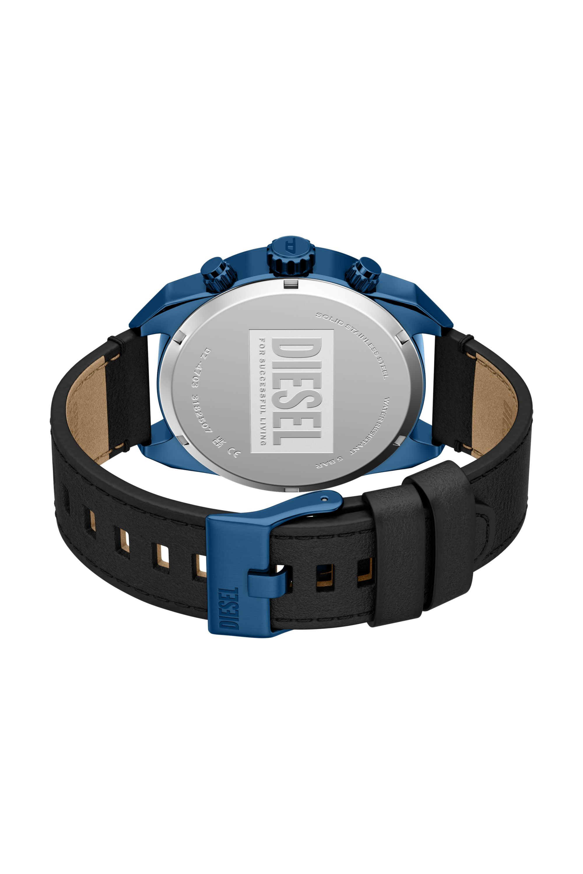 Diesel - DZ4703 WATCH, Reloj Spiked con correa de cuero Hombre in Multicolor - 5