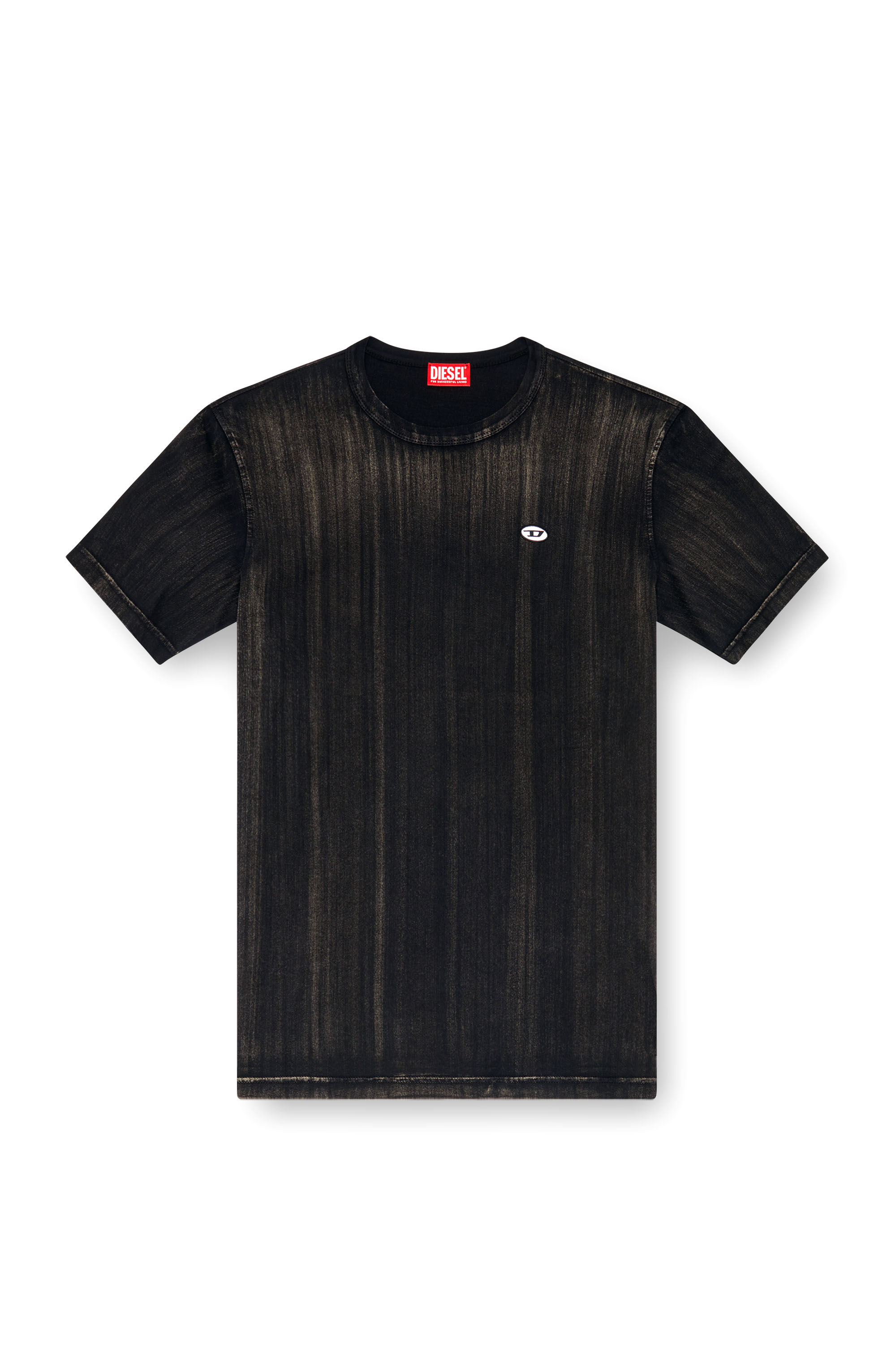 Diesel - T-ADJUST-K8, Hombre Camiseta con desteñido a pinceladas in Negro - Image 3