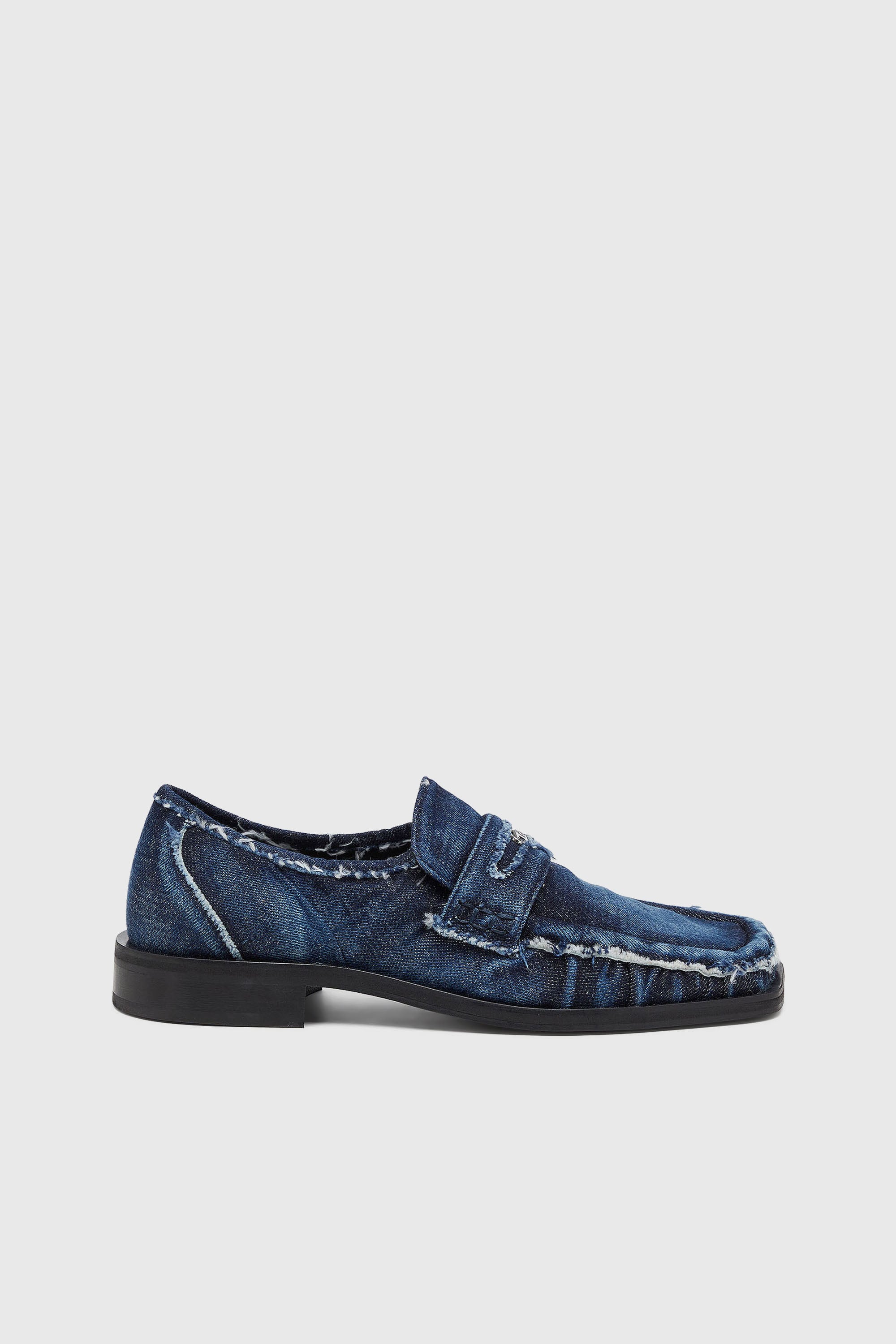 Diesel - D-AMBER LOAFER, D-Amber - Mocasines tipo penny en denim desflecado Hombre in Azul marino - 1