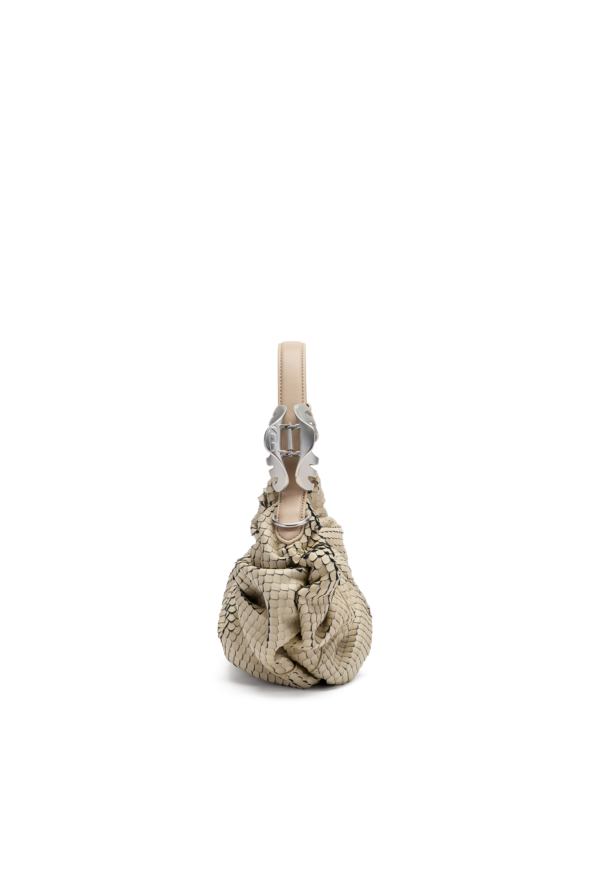 Diesel - GRAB-D HOBO S, Grab-D-Scrunched bolso hobo en piel texturizada Mujer in Beige - 4