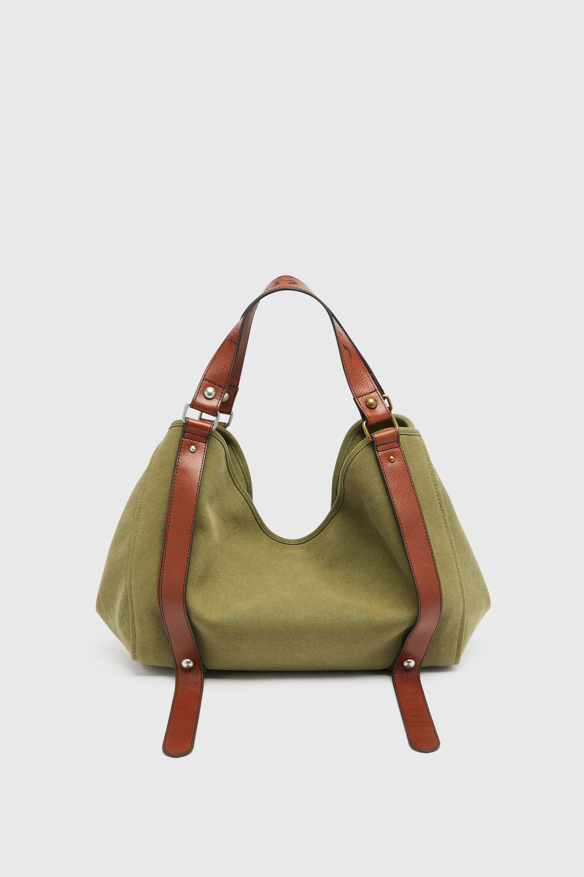 Diesel - D-ONE TOPHANDLE M, D-One-Bolso medium con asa superior de lona desgastada Unisex in Verde - 2