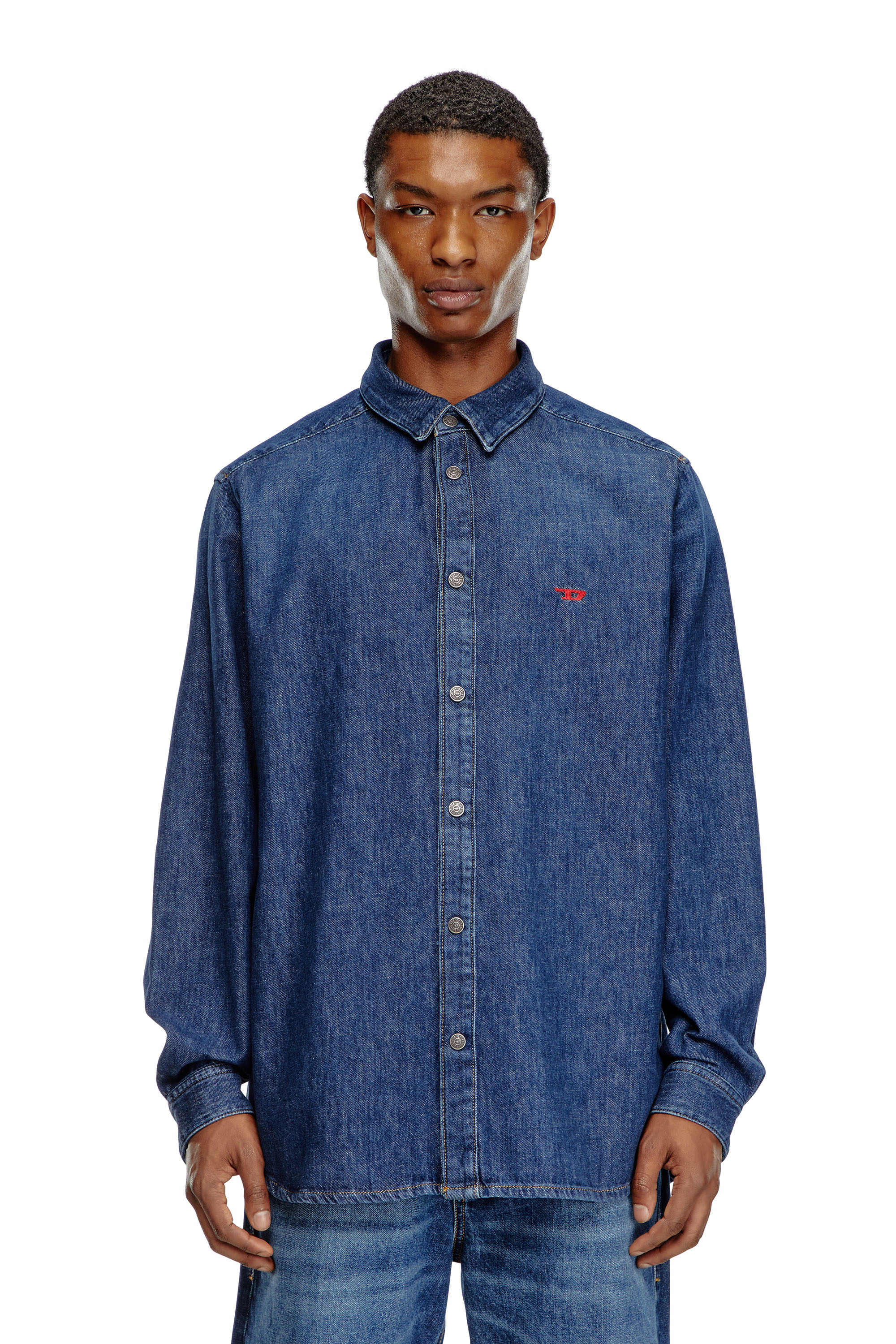 Diesel - D-SIMPLY, Camisa en denim Hombre in Azul marino - 5