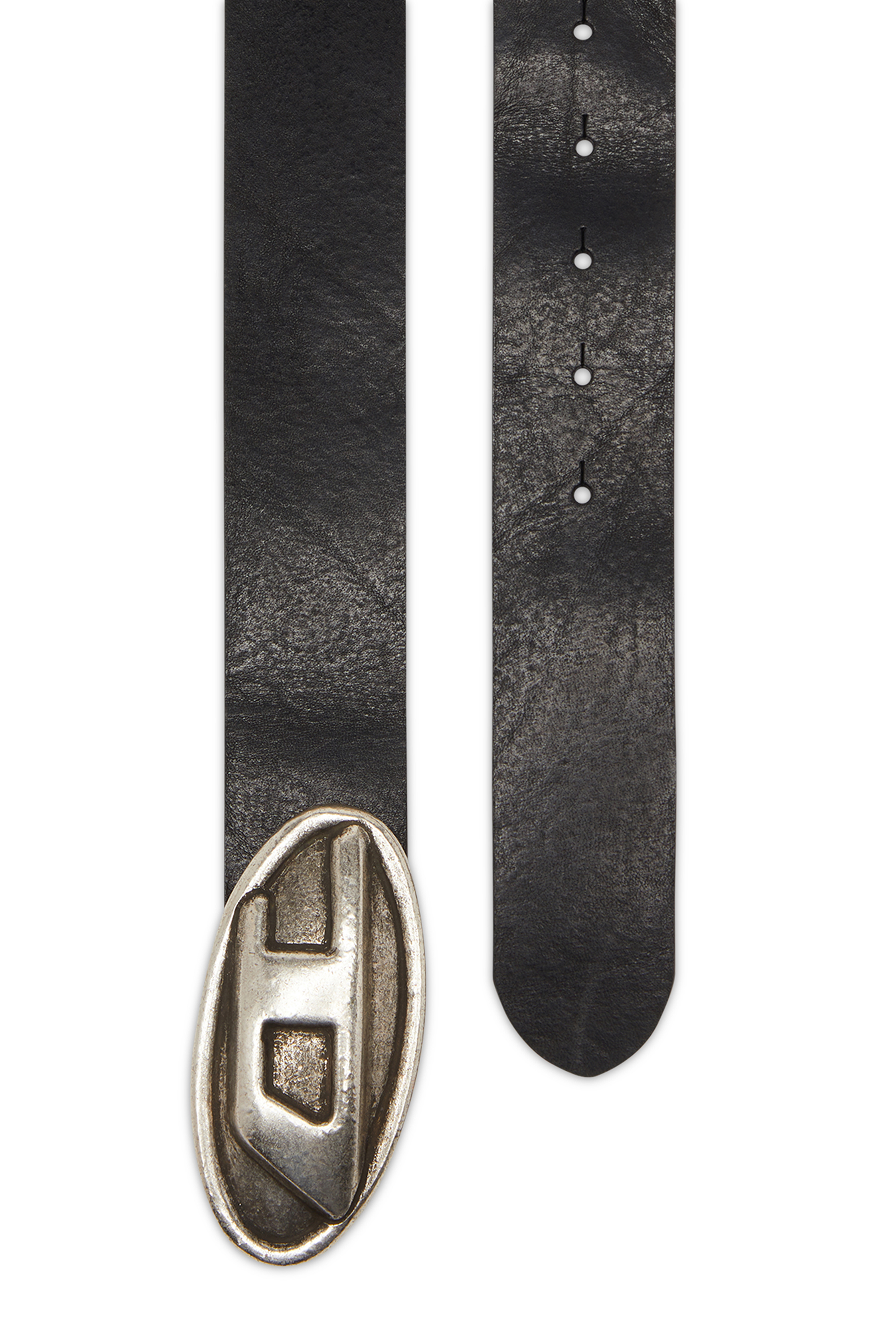 Diesel - B-DOUBLE D, Cinturón de 4 cm con hebilla ovalada en forma de D Hombre in Negro - 2