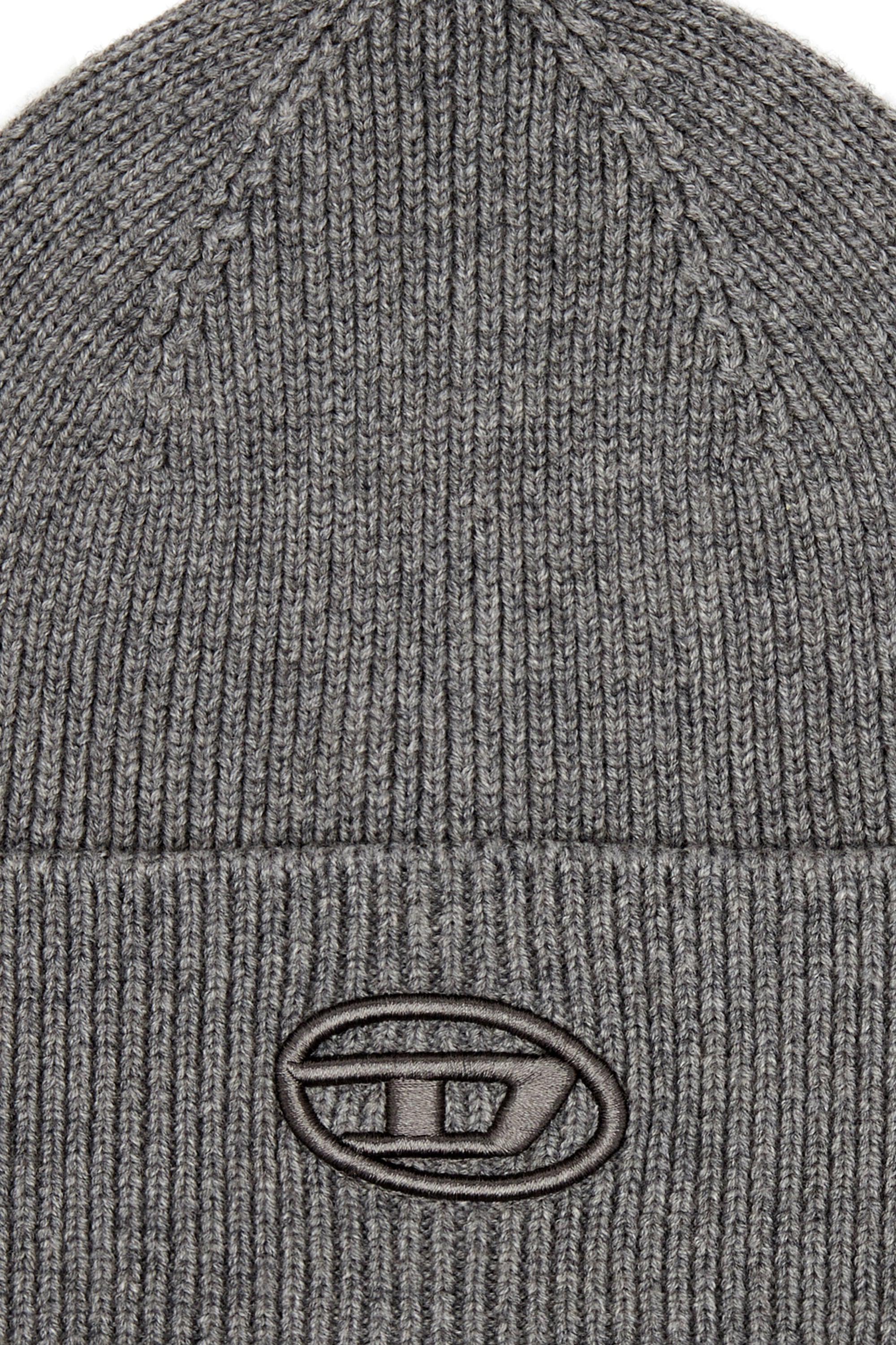 Diesel - K-CODER-FULLY B, Gorro en canal&eacute; con la D bordada Unisex in Gris - 3