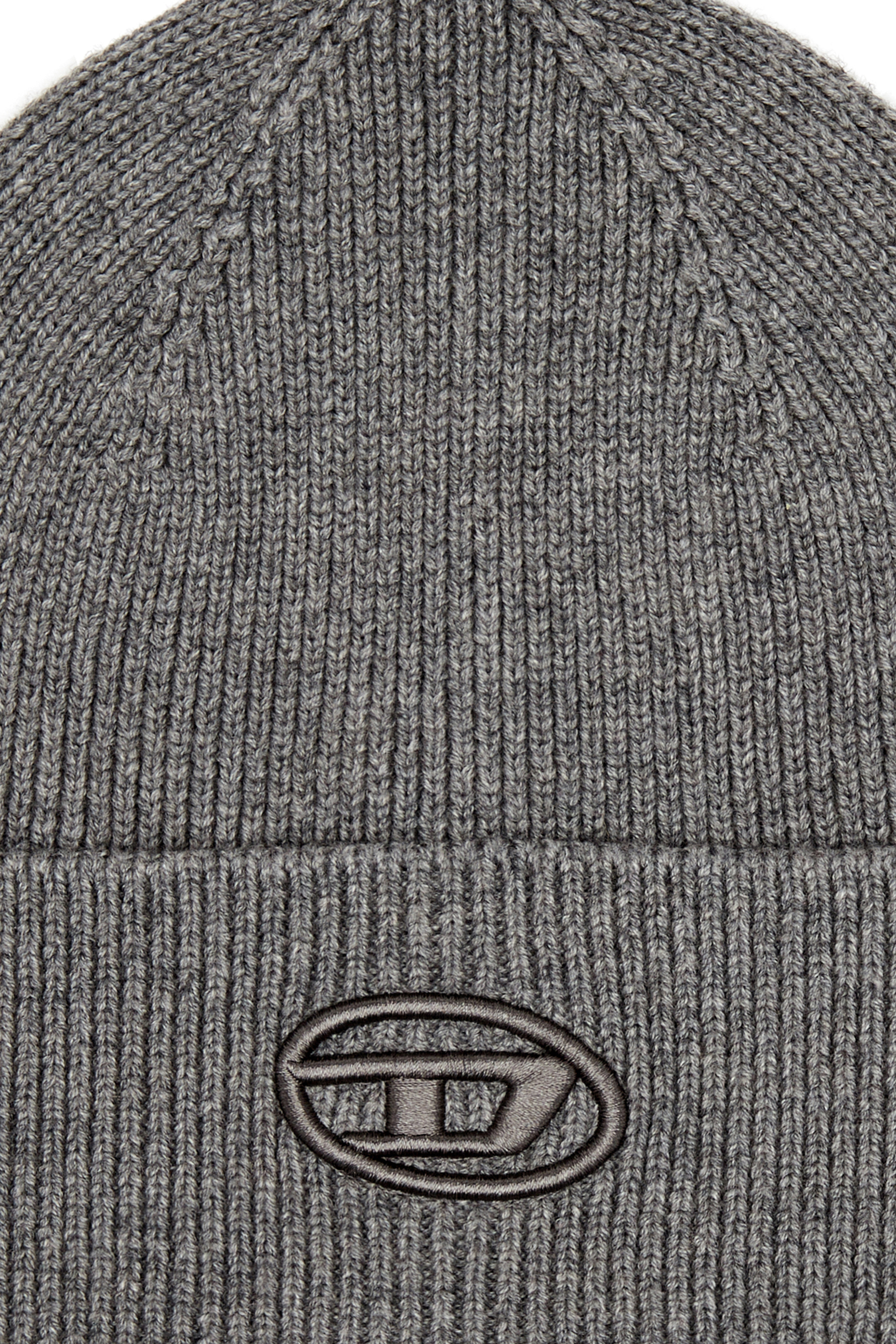 Diesel - K-CODER-FULLY B, Gorro en canal&eacute; con la D bordada Unisex in Gris - 3