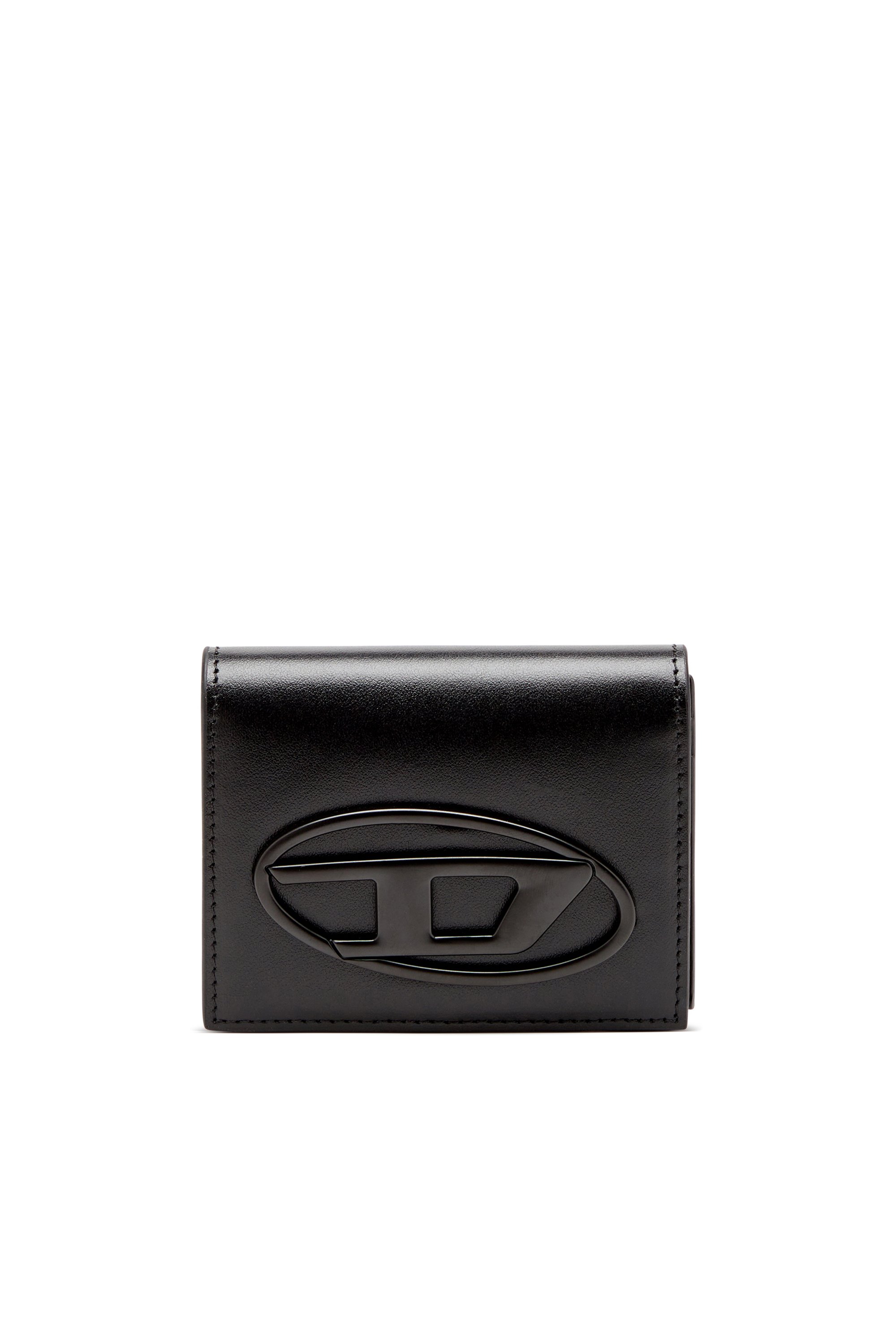 Diesel - HOLI-D CARD HOLDER S II, Tarjetero de cuero que se pliega por la mitad Hombre in Negro - 1